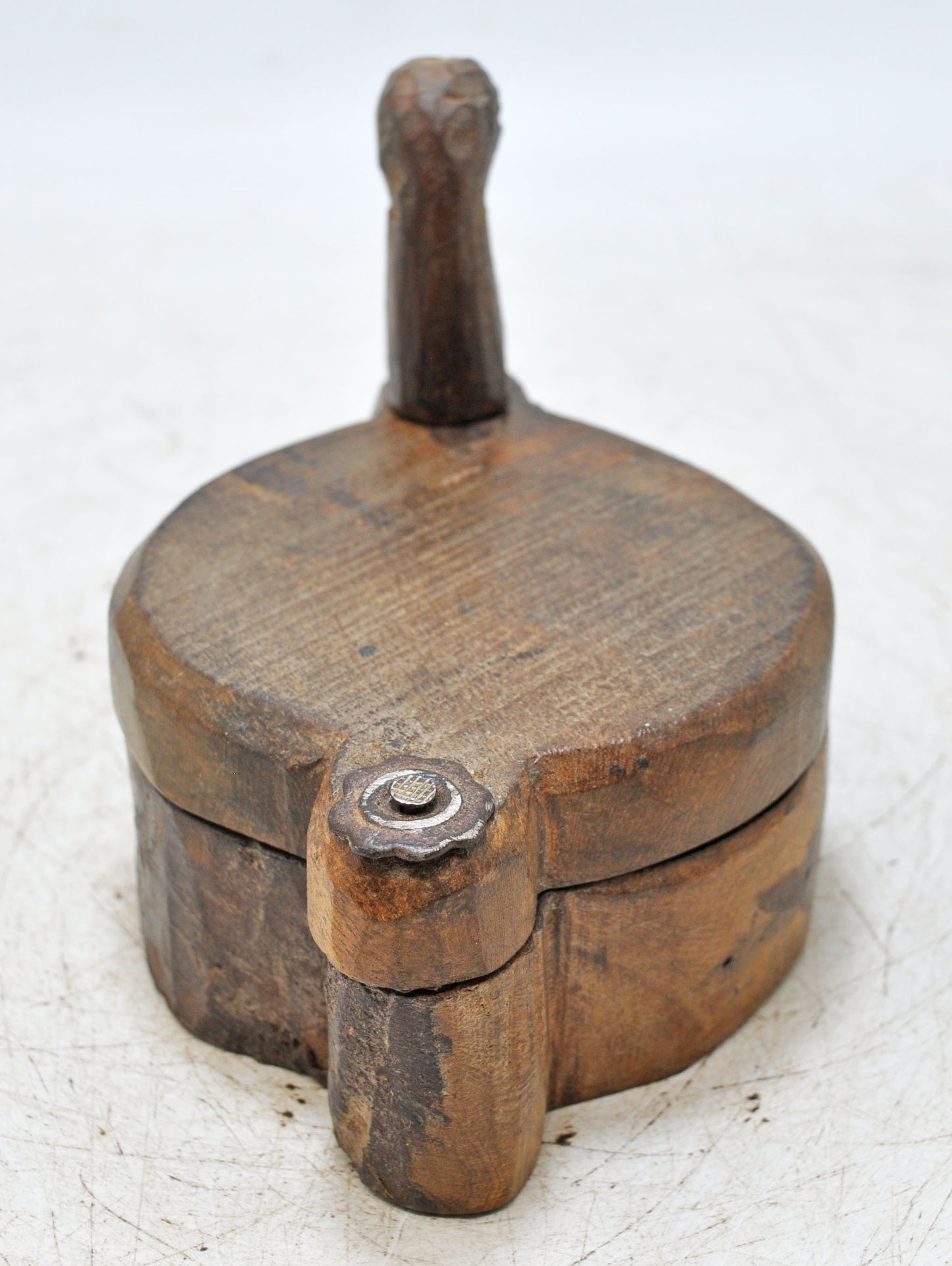 Antique Wooden Kum Kum Powder Tika Box Original Old Hand Carved