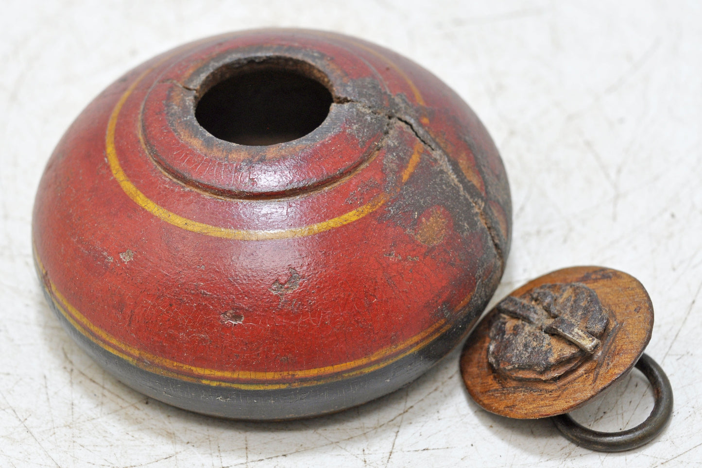 Antique Wooden Tobacco Opium Box Original Old Hand Carved