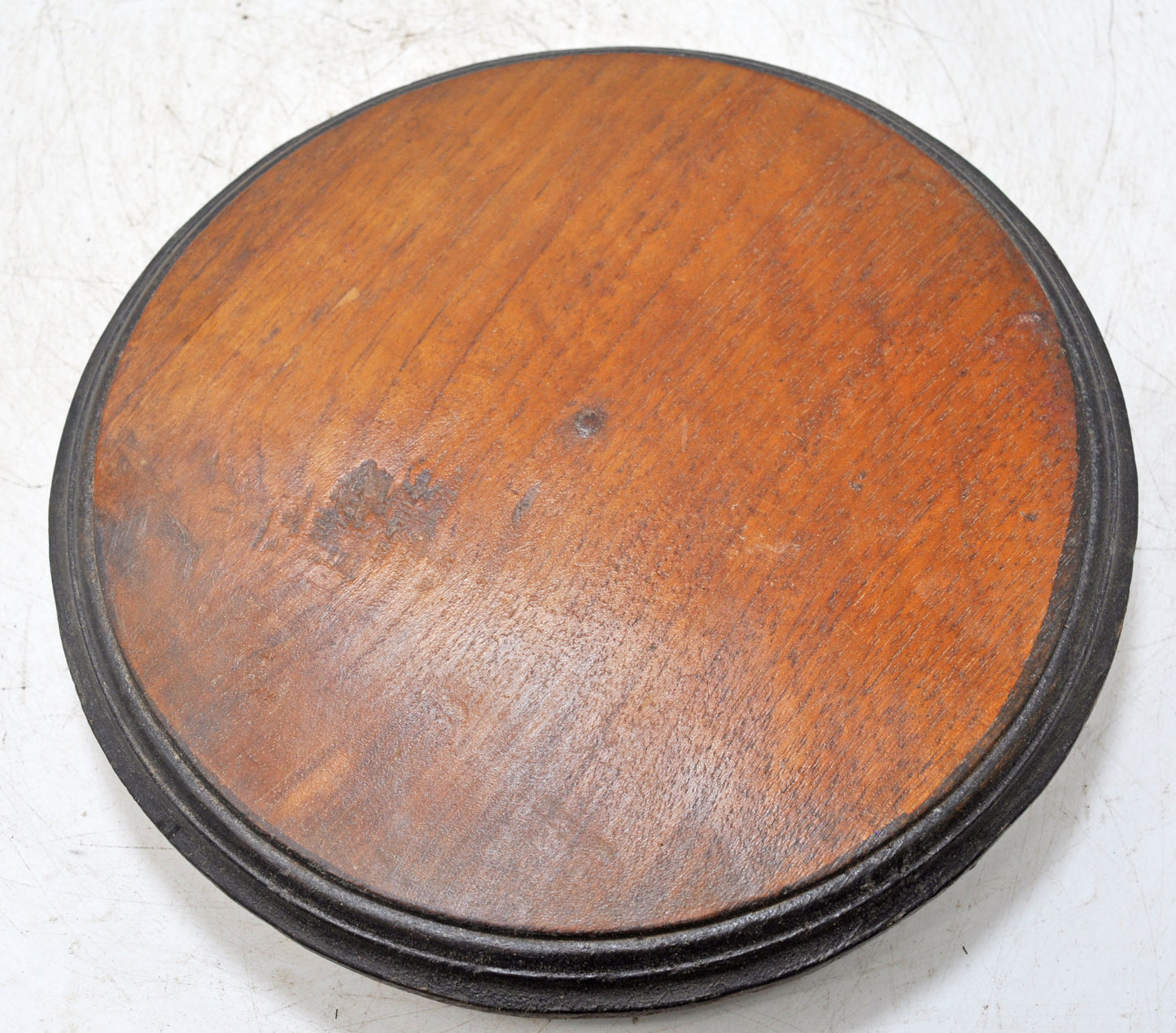 Antique Wooden Round Kitchenware Chapati Bread Rolling Plate Original Old Hand Carved