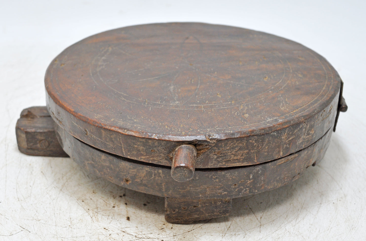 Antique Wooden Kitchenware Chapati Bread Making Press Original Old Hand Crafted