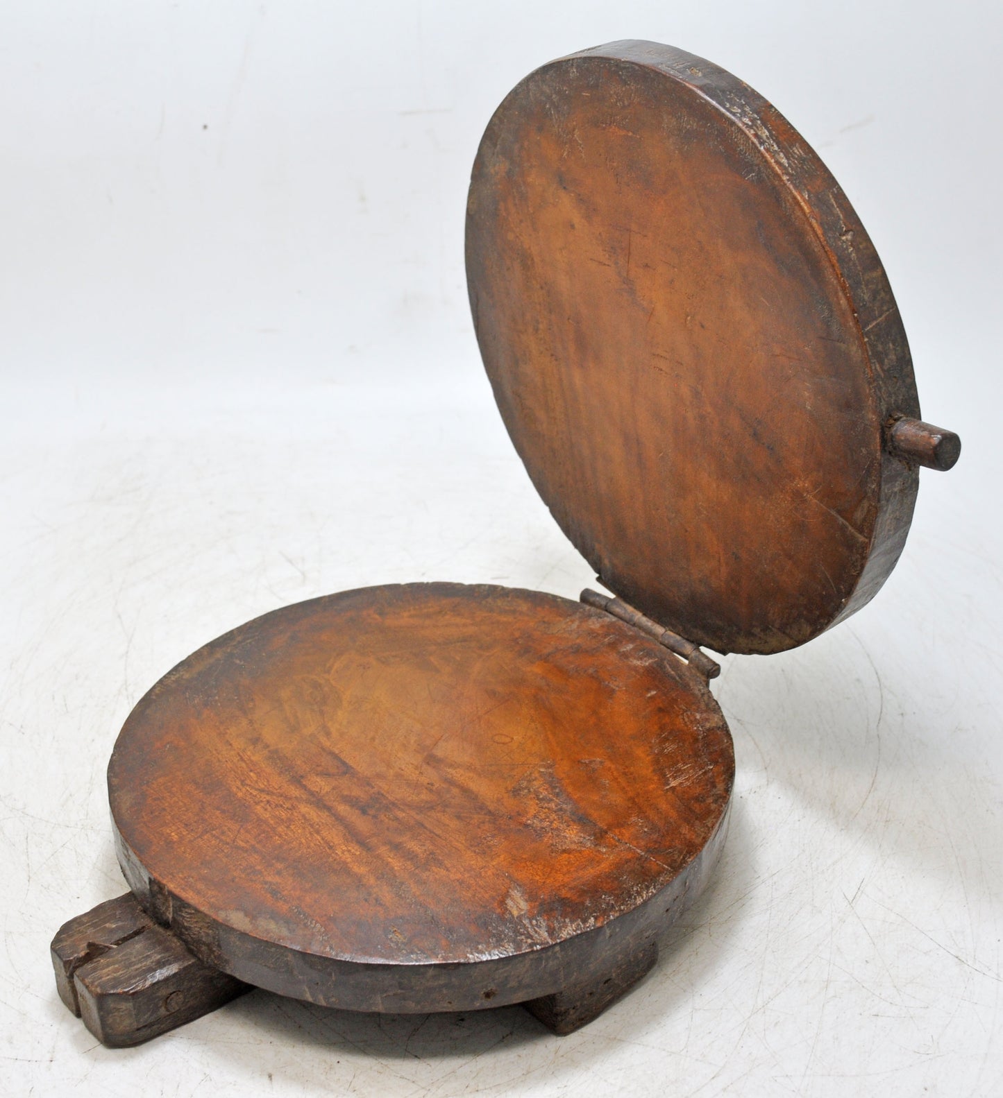 Antique Wooden Kitchenware Chapati Bread Making Press Original Old Hand Crafted