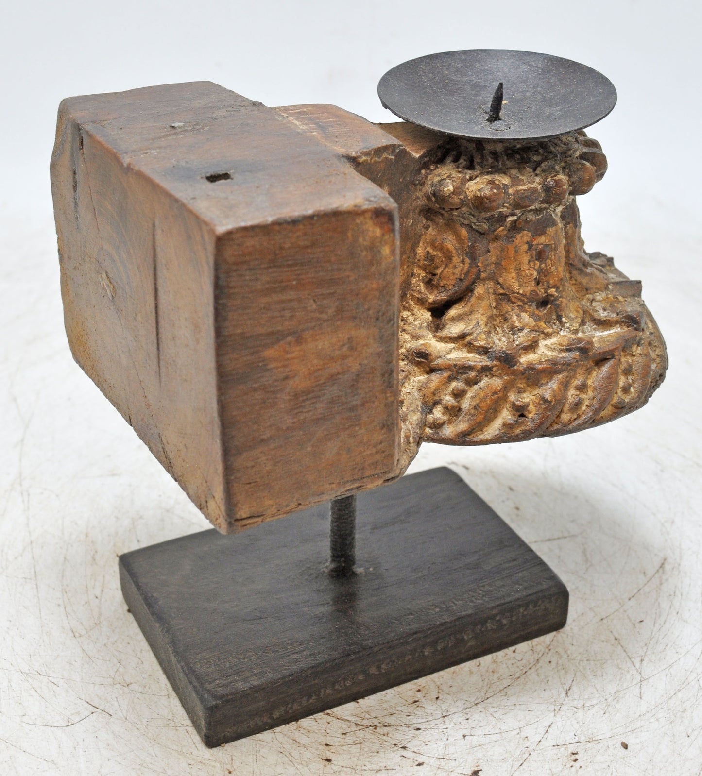 Antique Wooden Bracket Carving Candle Holder Original Old Hand Carved