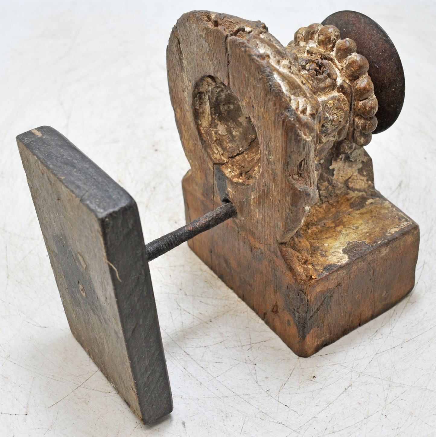 Antique Wooden Bracket Carving Candle Holder Original Old Hand Carved