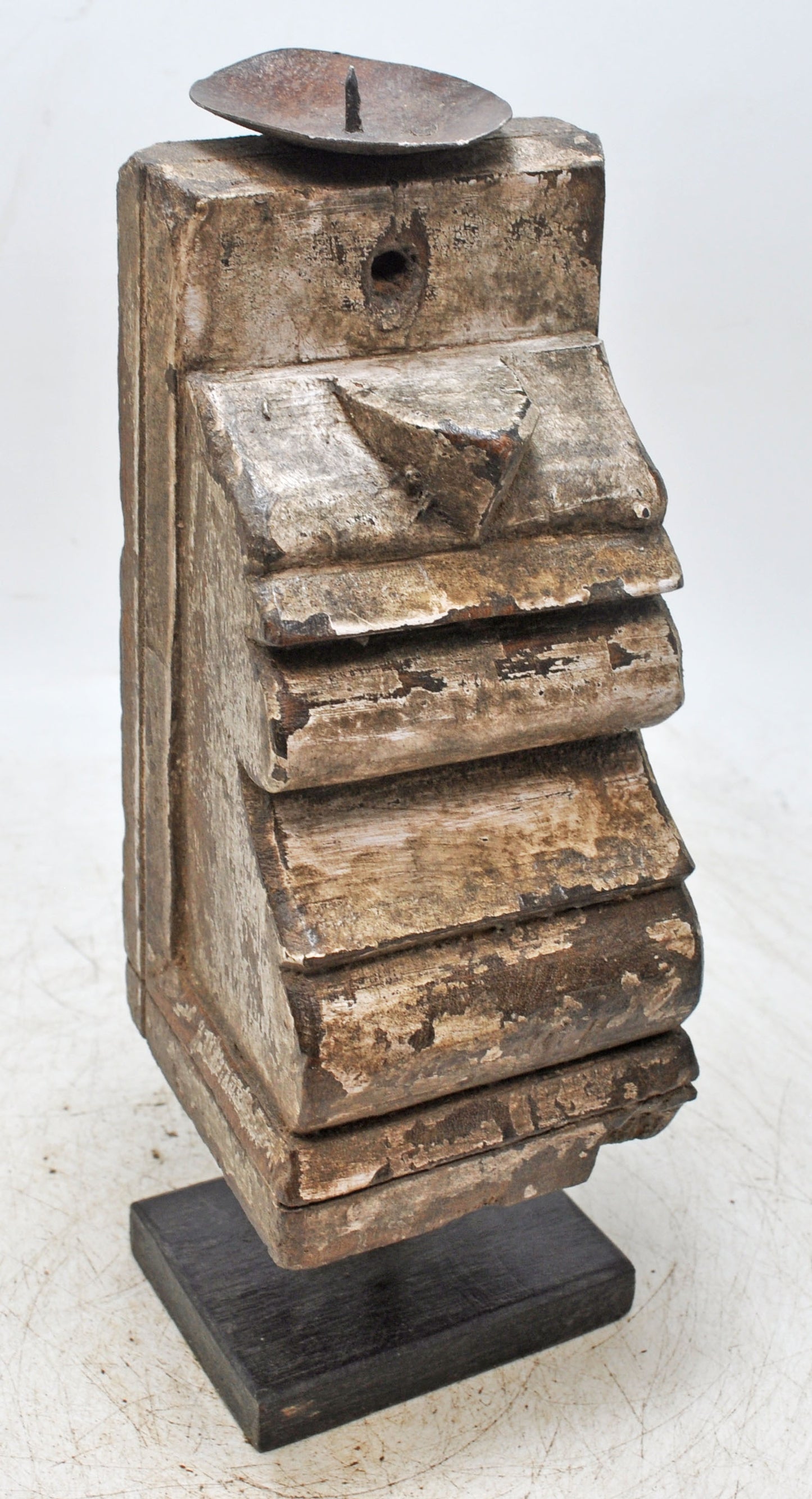Antique Wooden Bracket Carving Candle Holder Original Old Hand Carved