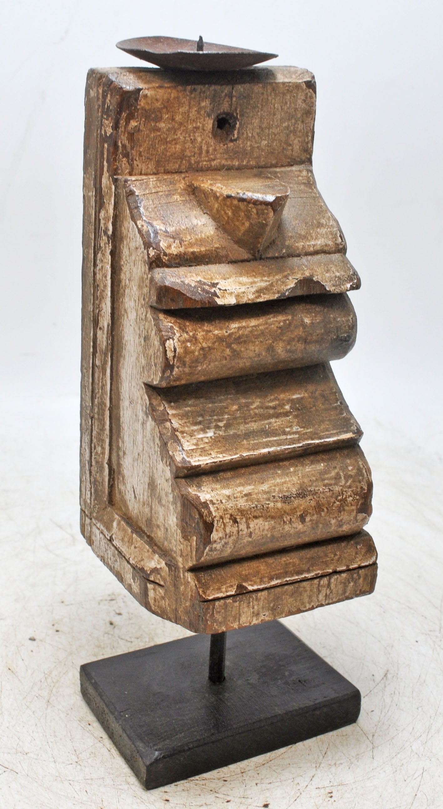 Antique Wooden Bracket Carving Candle Holder Original Old Hand Carved
