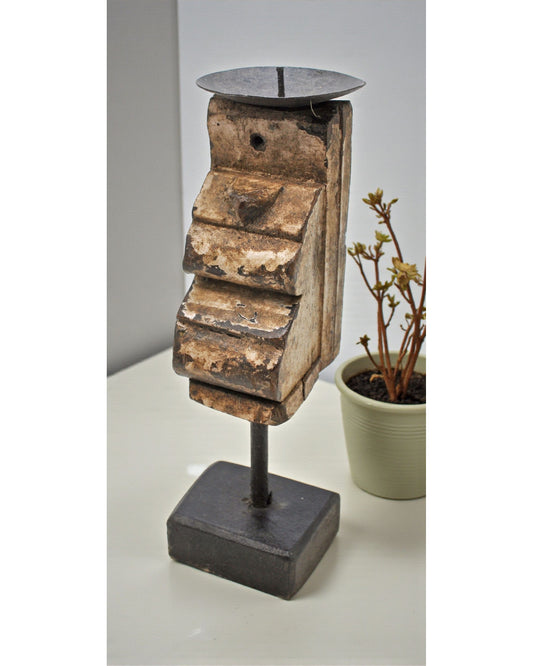 Antique Wooden Bracket Carving Candle Holder Original Old Hand Carved