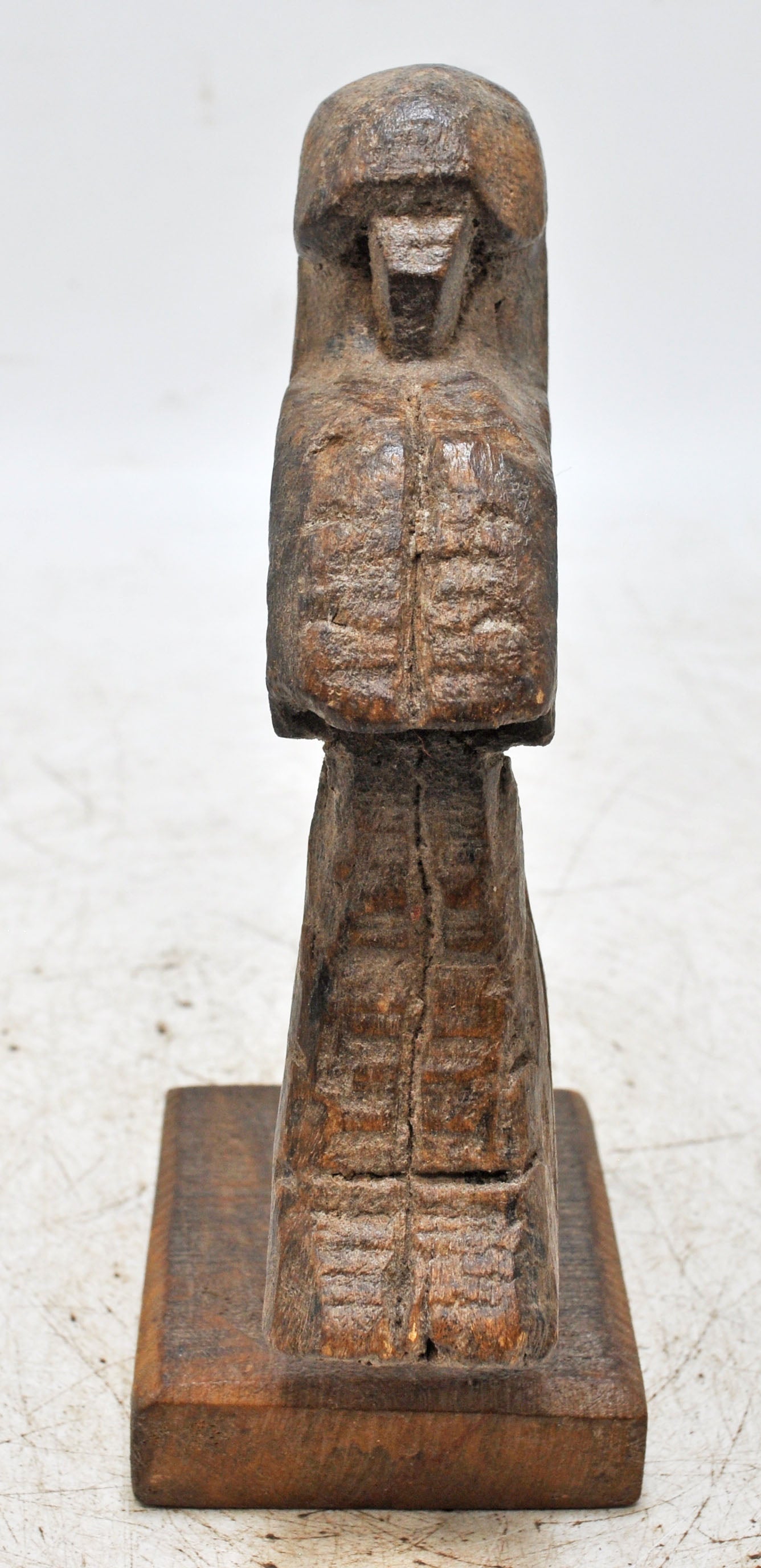 Vintage Wooden Parrot Bird Figurine Original Old Hand Carved Metal Fitted