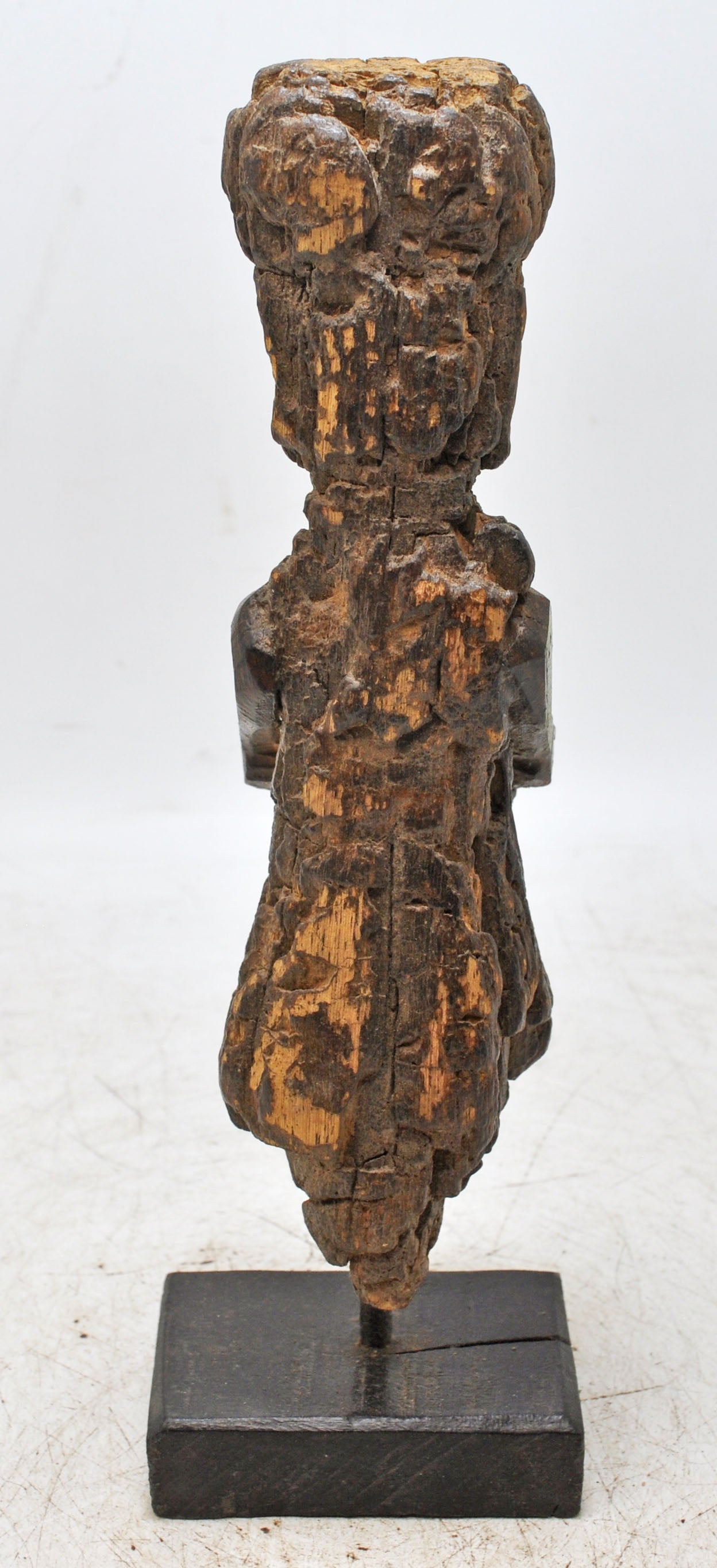 Antique Wooden Man Figurine on Stand Original Old Hand Carved