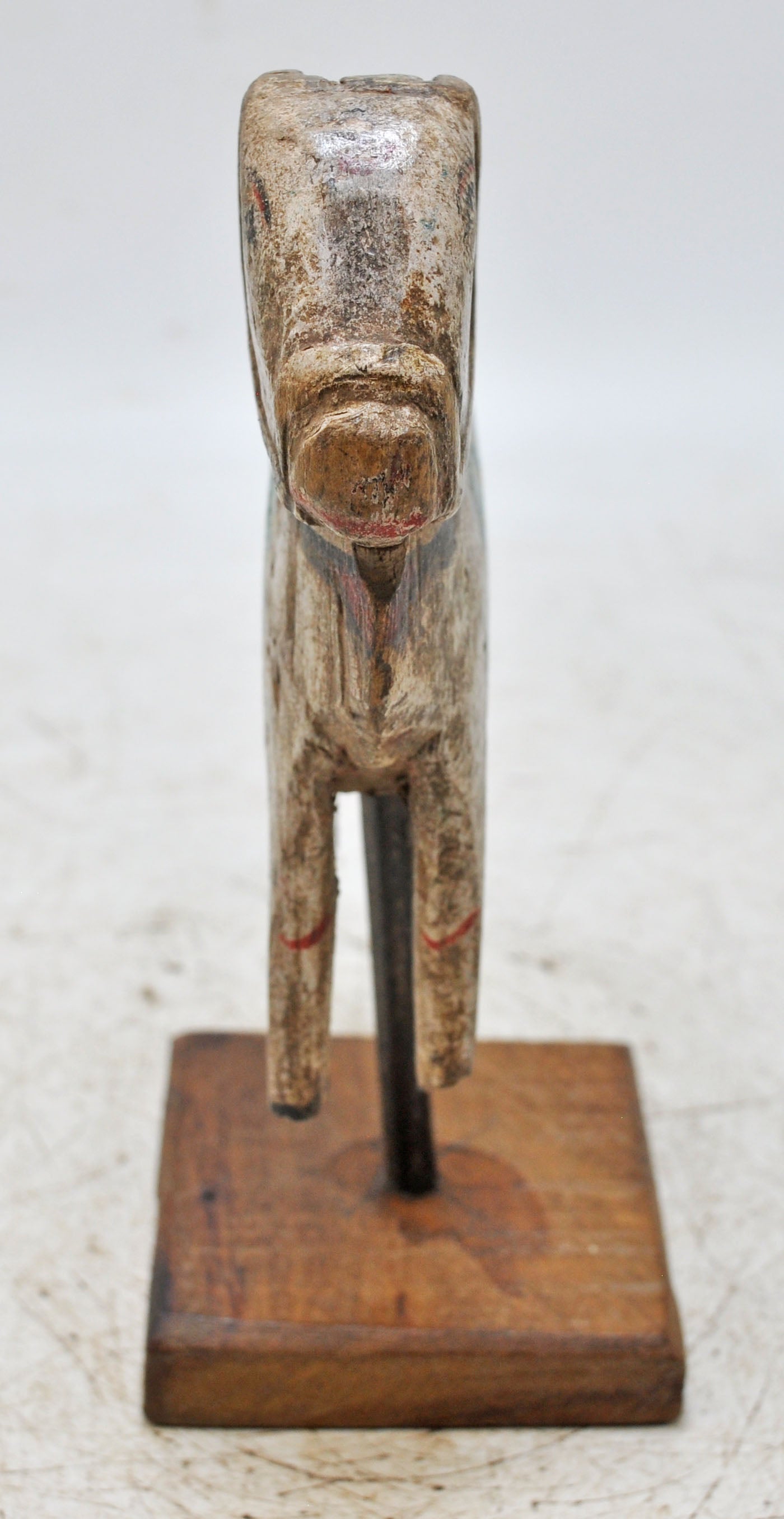 Antique Wooden Holy Cow Nandi Figurine Original Old Hand Carved Painted