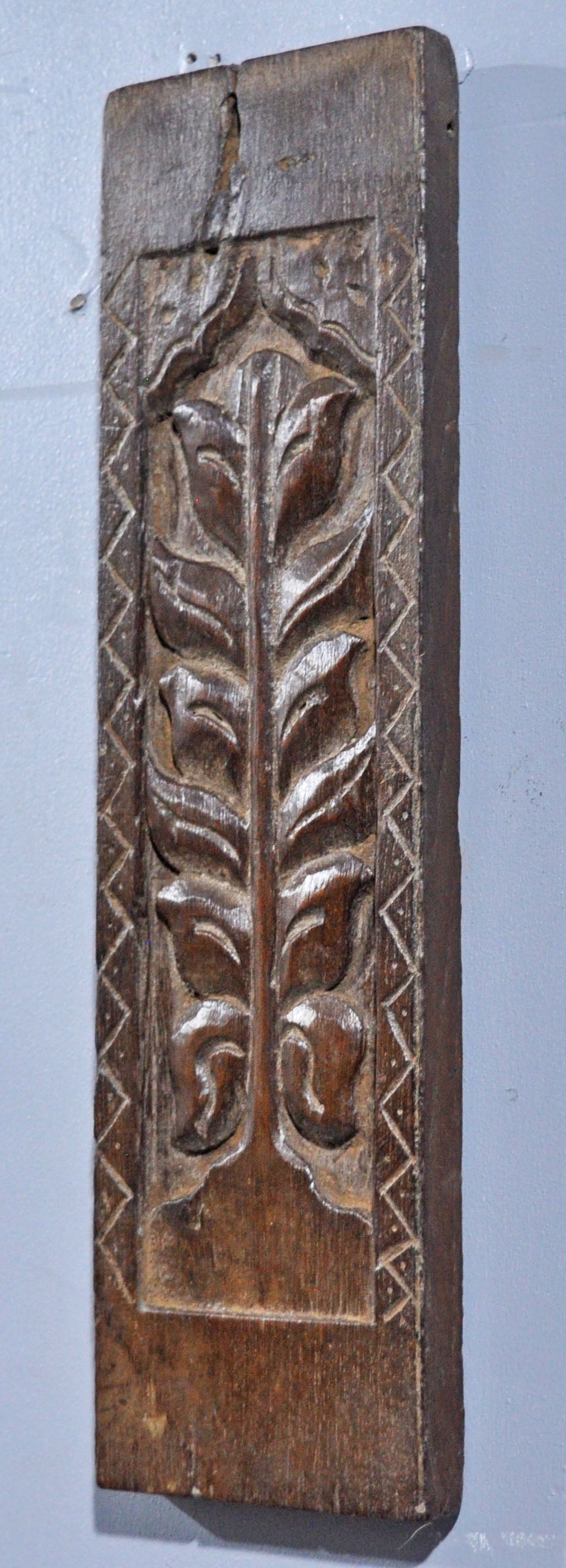 Antique Wooden Floral Carving Wall Décor Panel Original Old Hand Carved