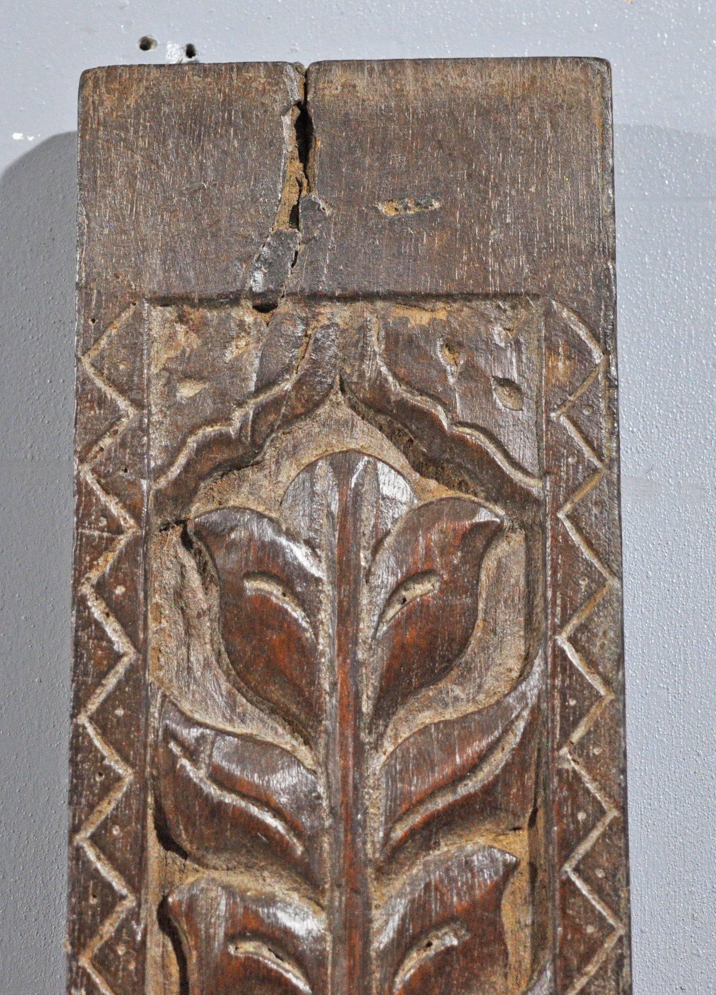 Antique Wooden Floral Carving Wall Décor Panel Original Old Hand Carved