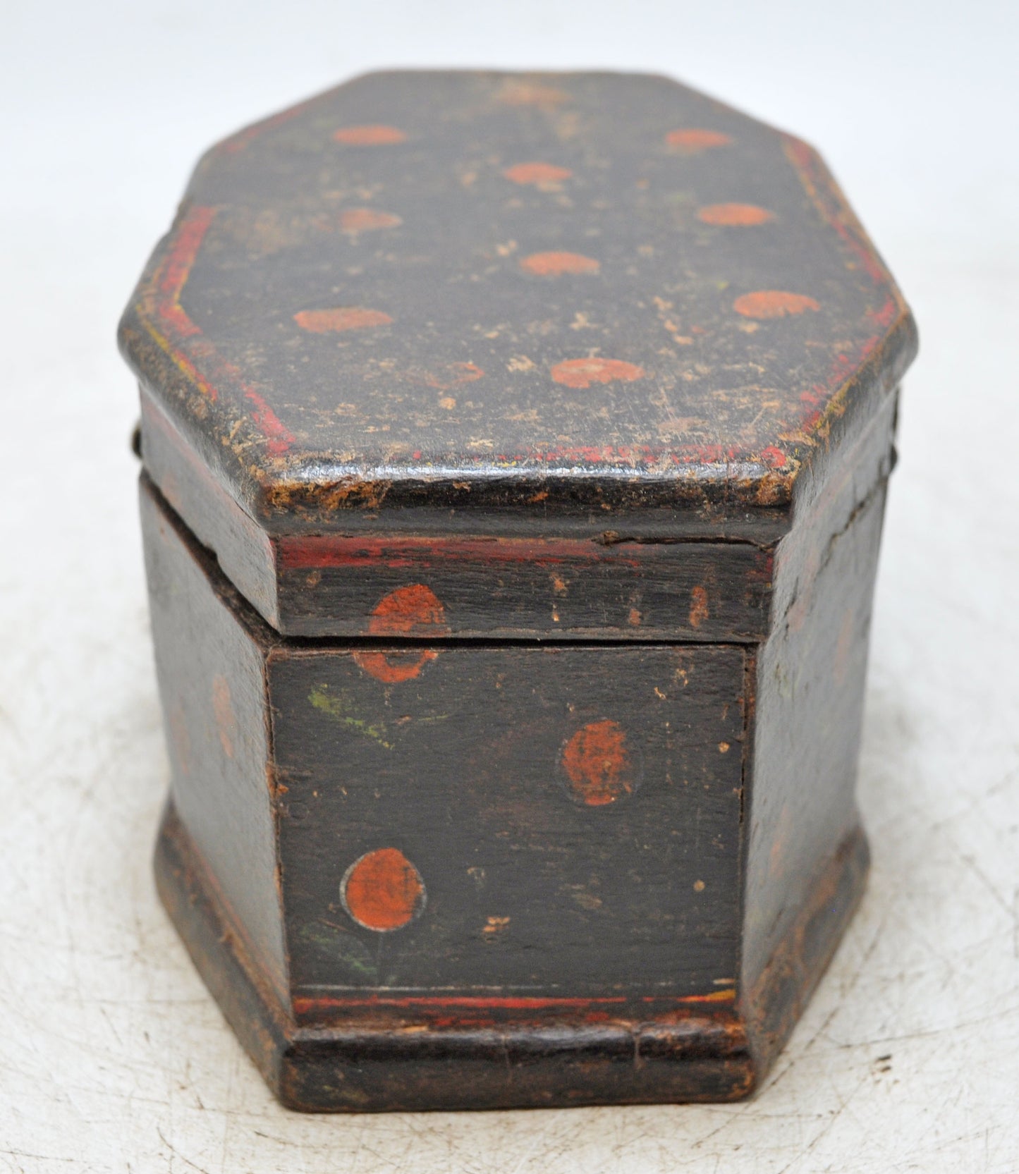 Vintage Wooden Small Storage Box Original Old Hand Crafted Hand Painted