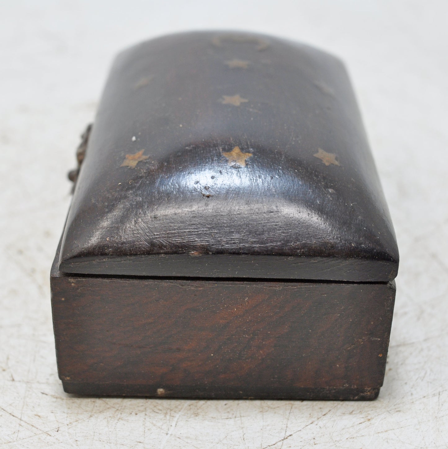Vintage Wooden Ebony Wood Small Jewelery Box Original Old Hand Crafted