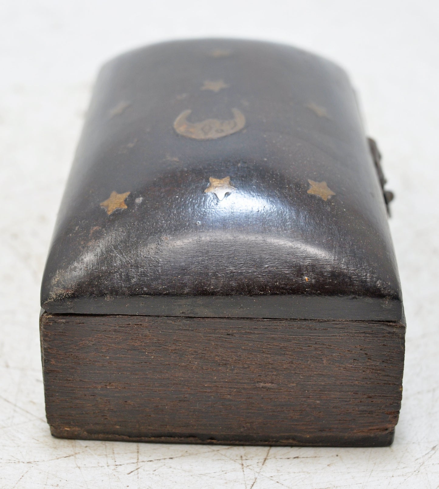 Vintage Wooden Ebony Wood Small Jewelery Box Original Old Hand Crafted