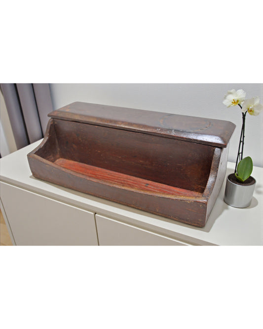 Antique Wooden Pencil Stationary Box Original Old Hand Crafted