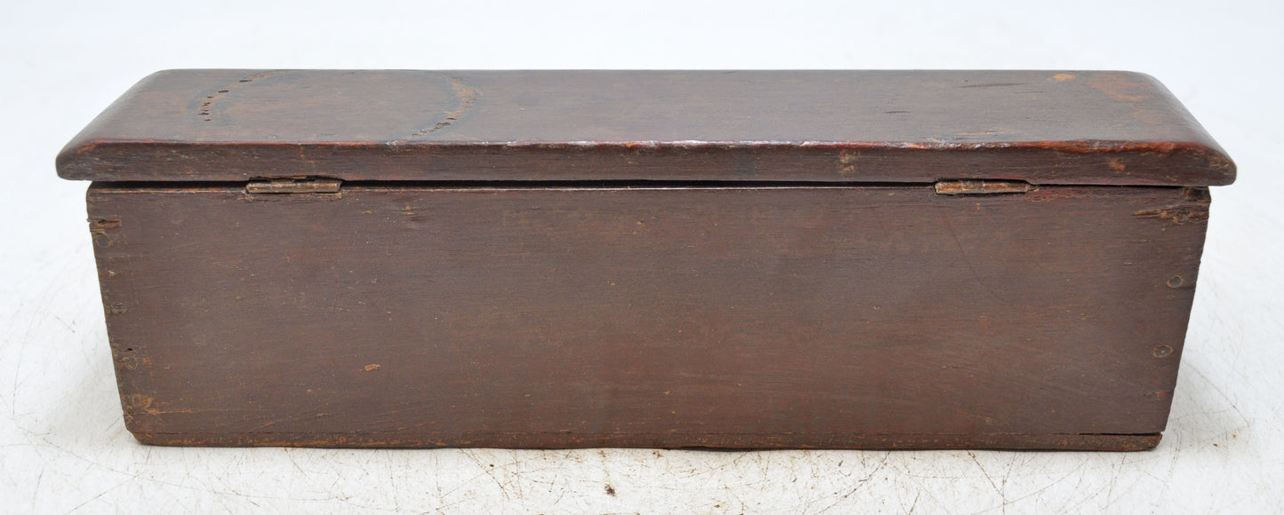 Antique Wooden Pencil Stationary Box Original Old Hand Crafted