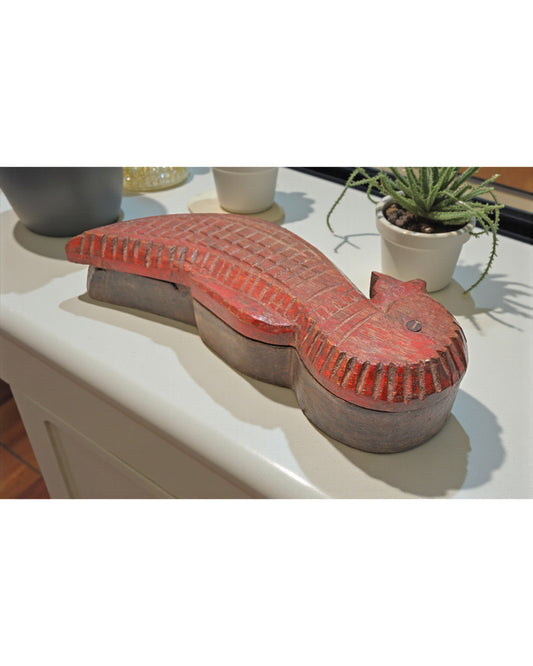 Vintage Wooden Kum Kum Powder Tika Box Original Old Hand Carved