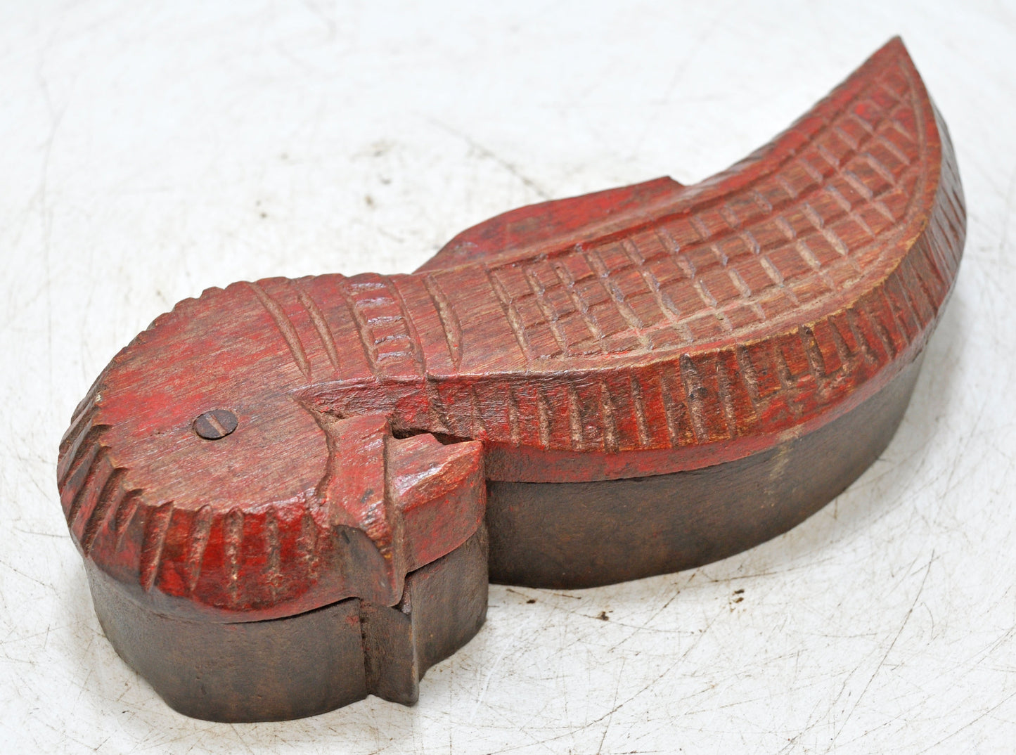 Vintage Wooden Kum Kum Powder Tika Box Original Old Hand Carved