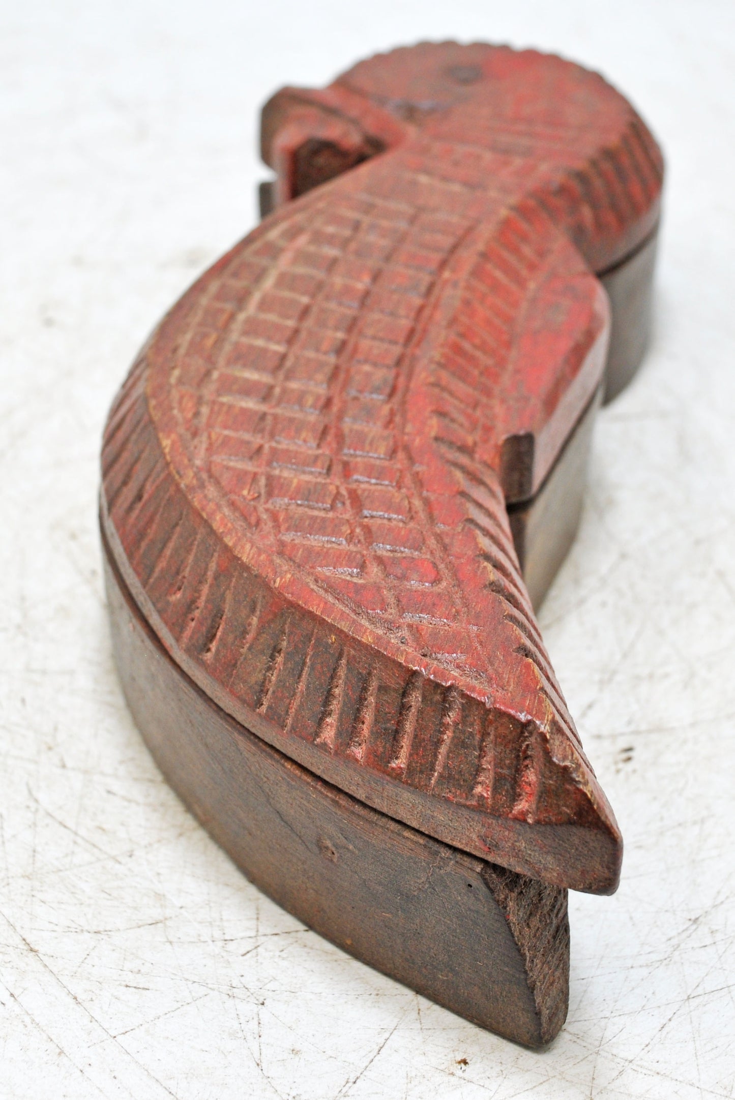 Vintage Wooden Kum Kum Powder Tika Box Original Old Hand Carved