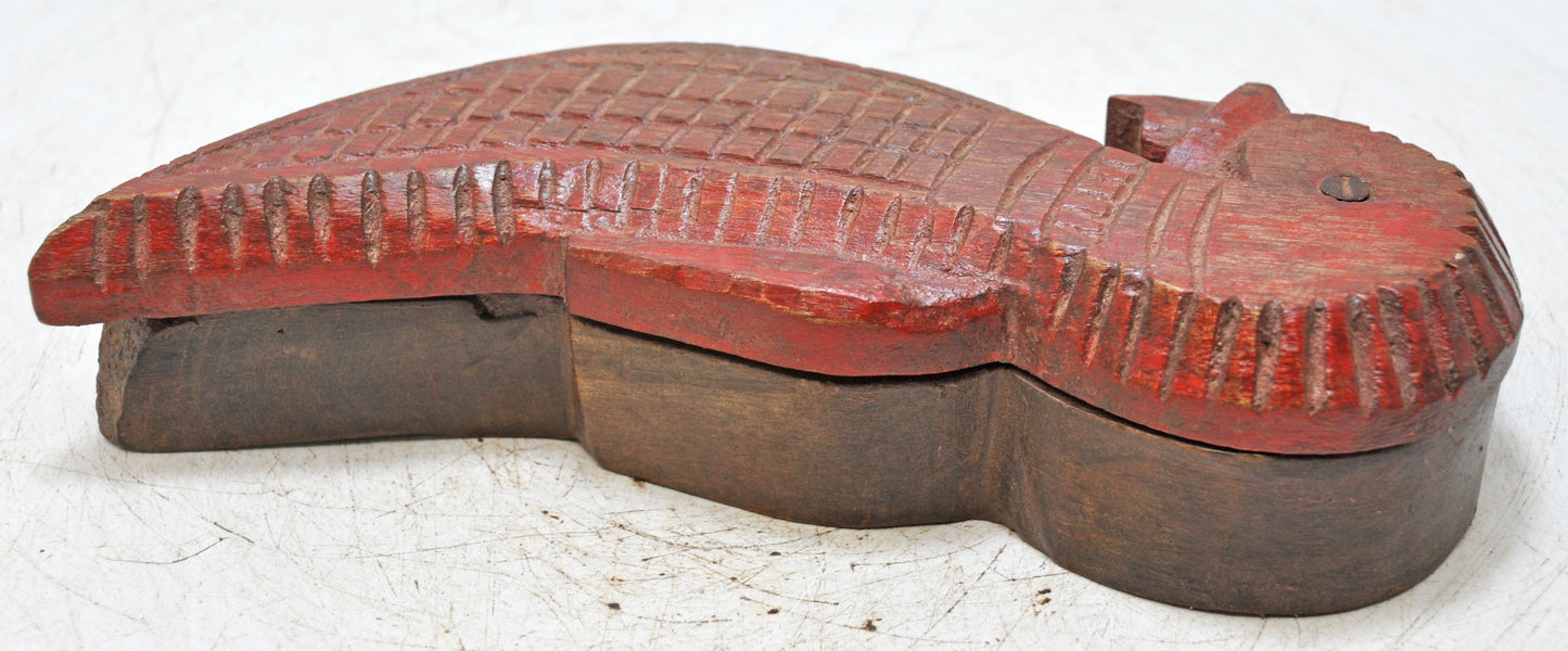 Vintage Wooden Kum Kum Powder Tika Box Original Old Hand Carved