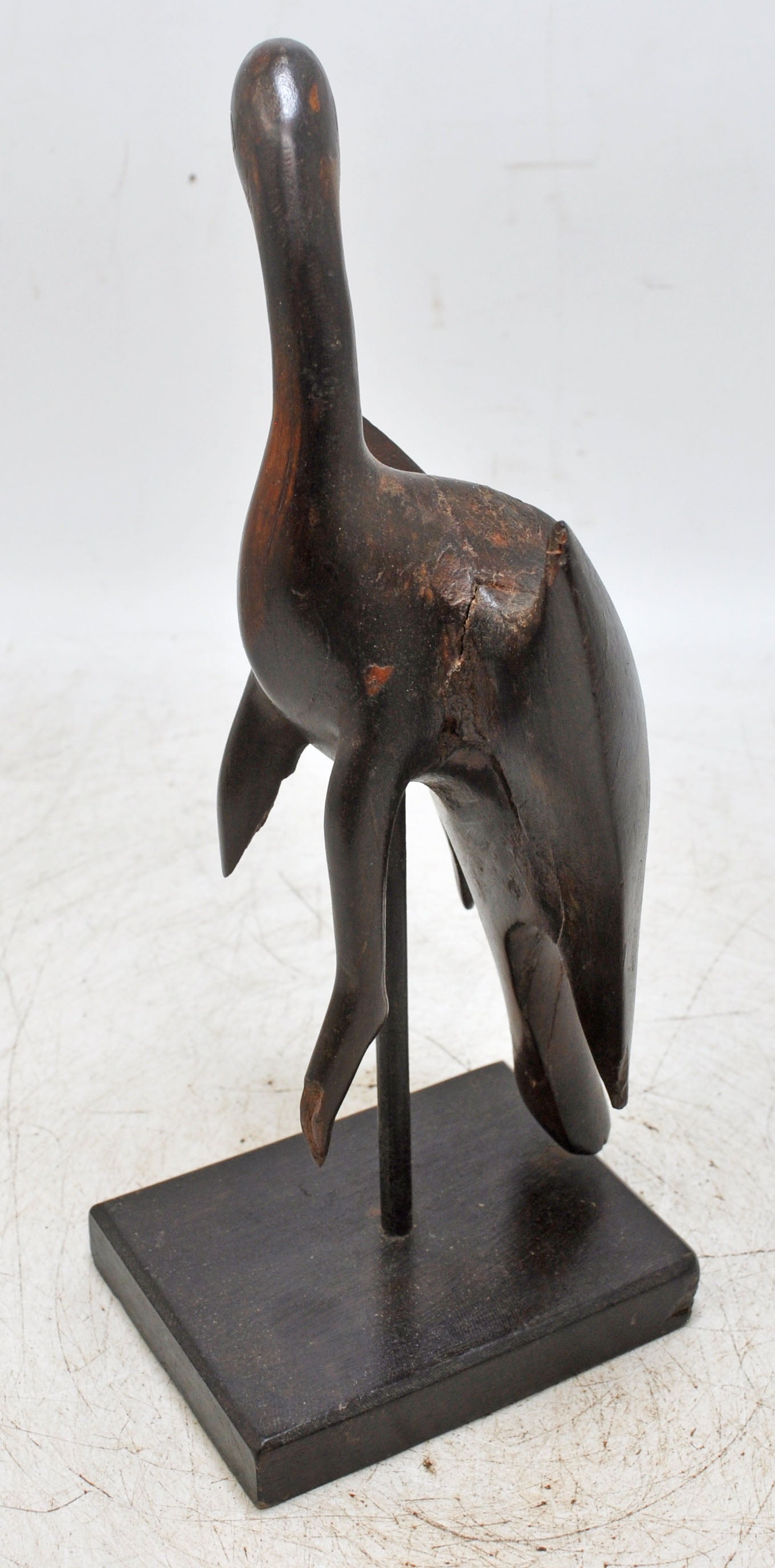 Vintage Wooden Bird Figurine Original Old Fine Hand Carved