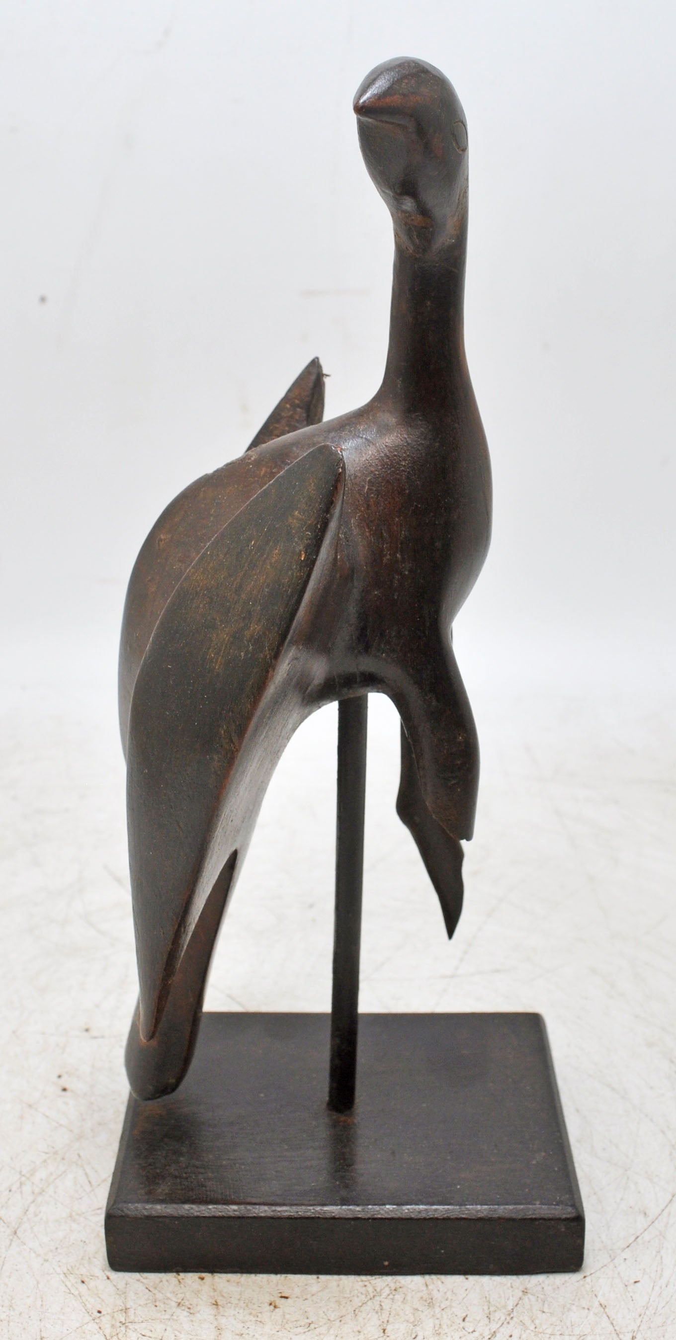 Vintage Wooden Bird Figurine Original Old Fine Hand Carved