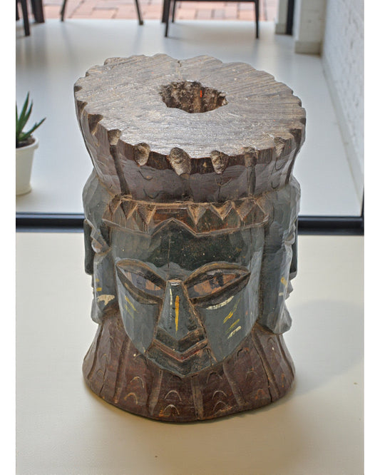 Antique Wooden Tribal God Figurine Statue Original Old Fine Hand Carved