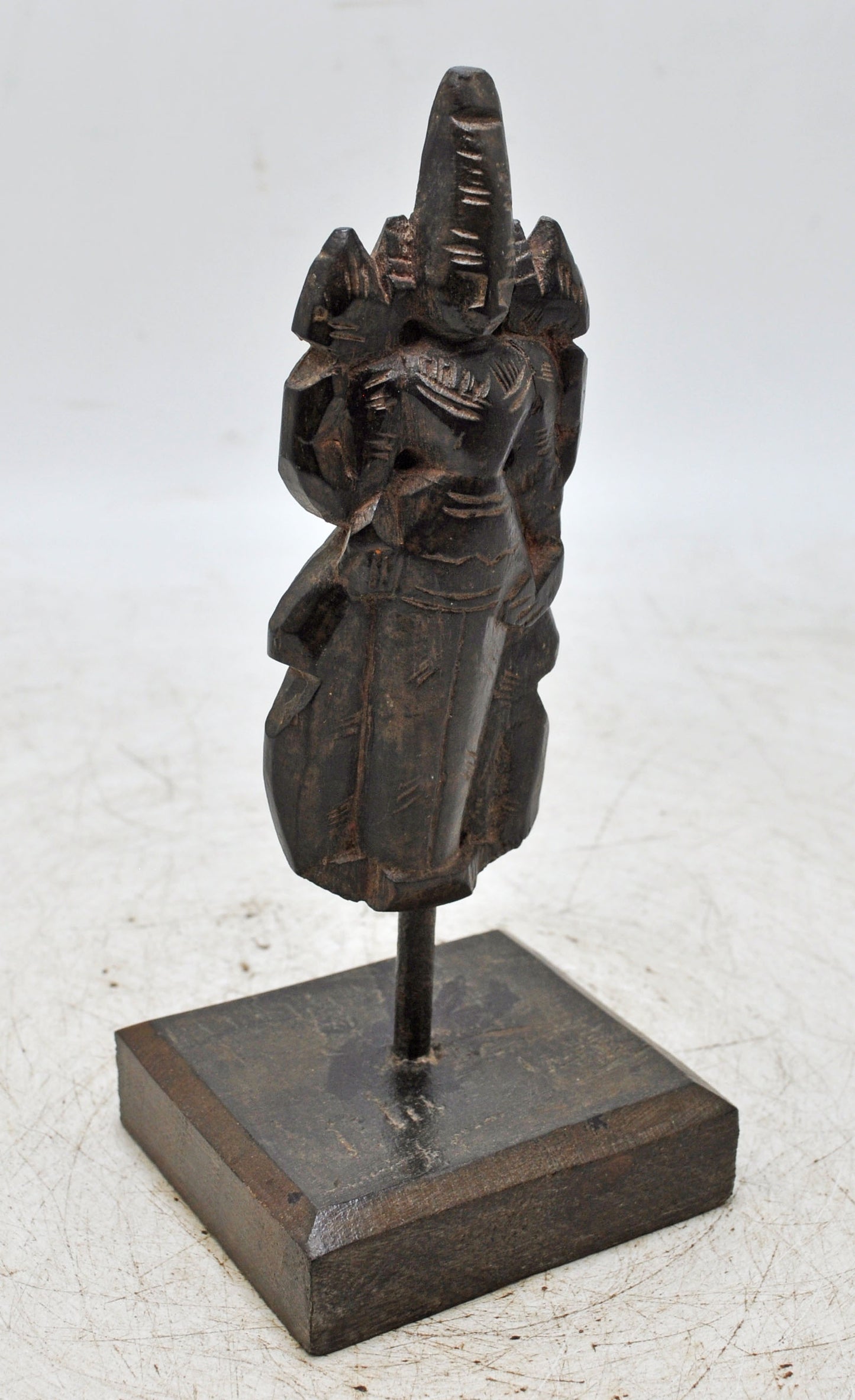 Antique Wooden Goddess Gangaur Idol Figurine Original Old Hand Carved