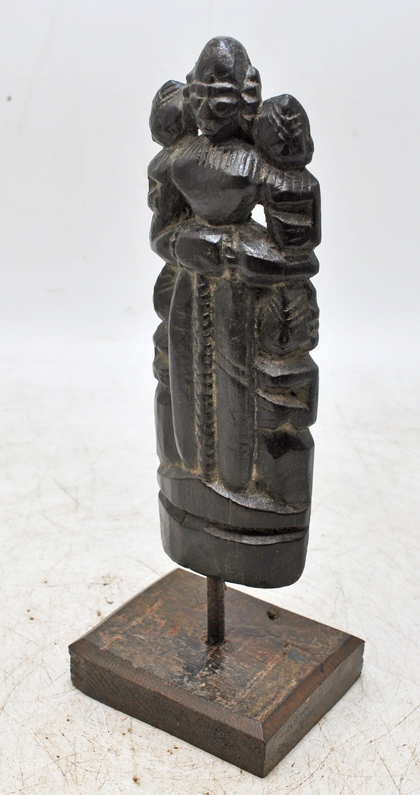 Antique Wooden Goddess Gangaur Idol Figurine Original Old Hand Carved