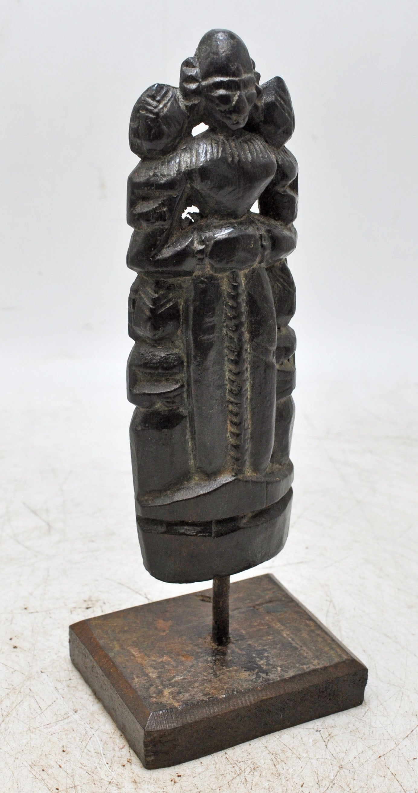 Antique Wooden Goddess Gangaur Idol Figurine Original Old Hand Carved