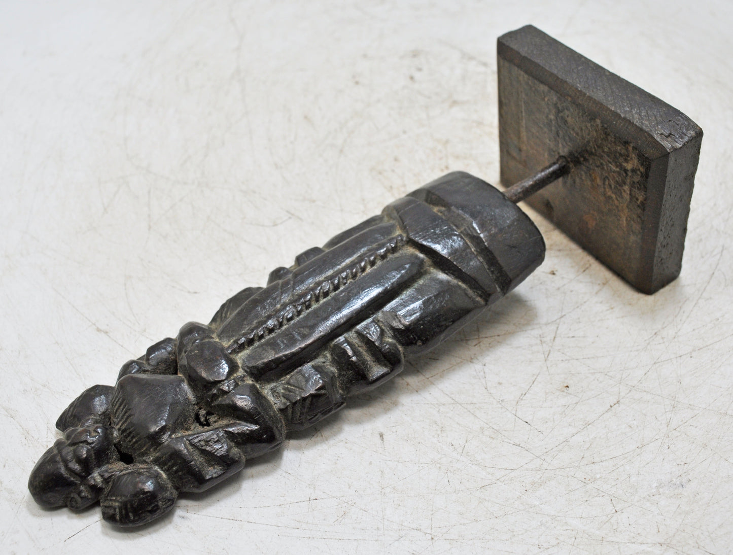 Antique Wooden Goddess Gangaur Idol Figurine Original Old Hand Carved