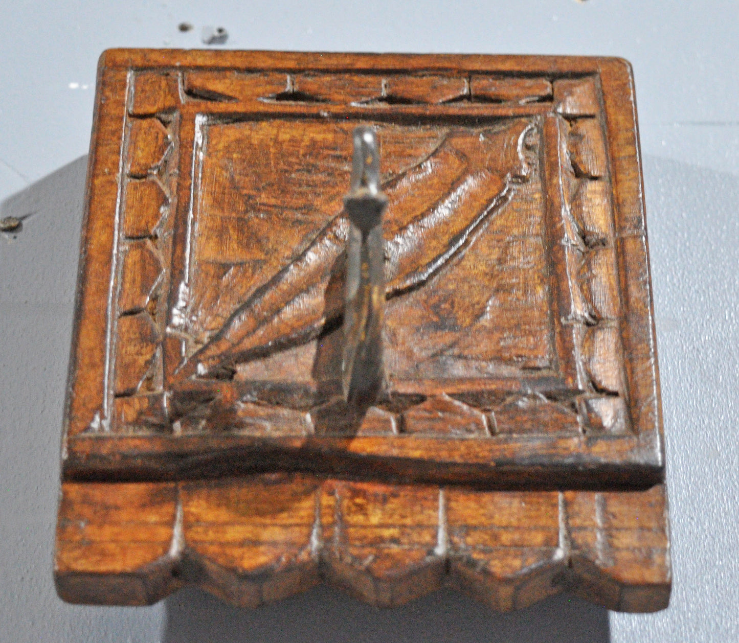 Vintage Wooden 1 Hook Hanger Original Old Hand Crafted