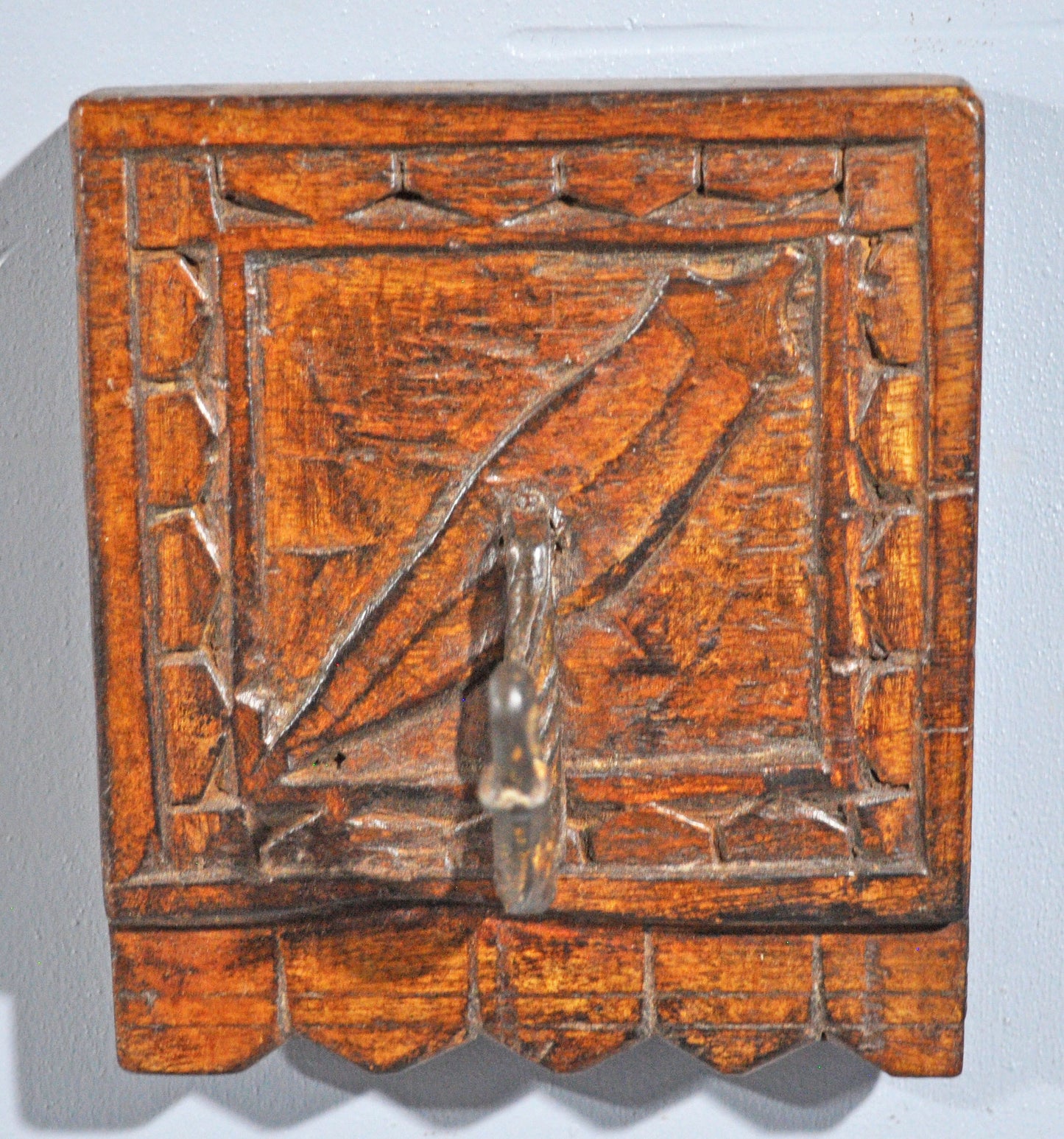 Vintage Wooden 1 Hook Hanger Original Old Hand Crafted