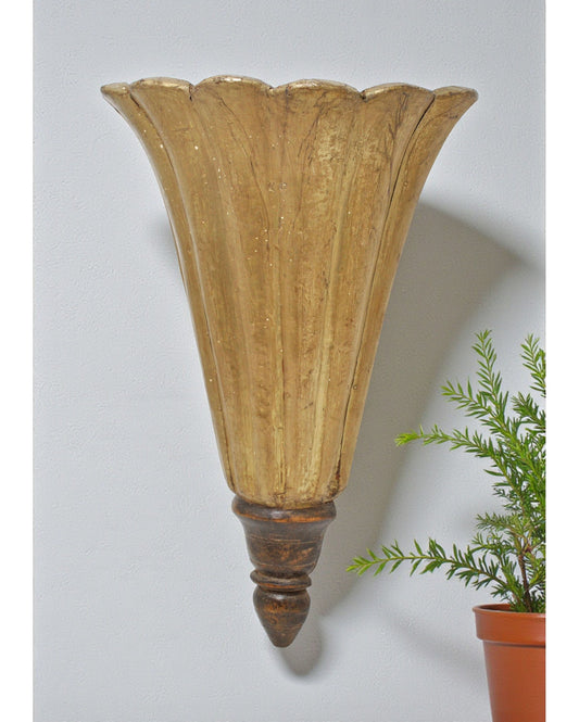Vintage Wooden Wall Décor Scone Shade Original Old Hand Carved