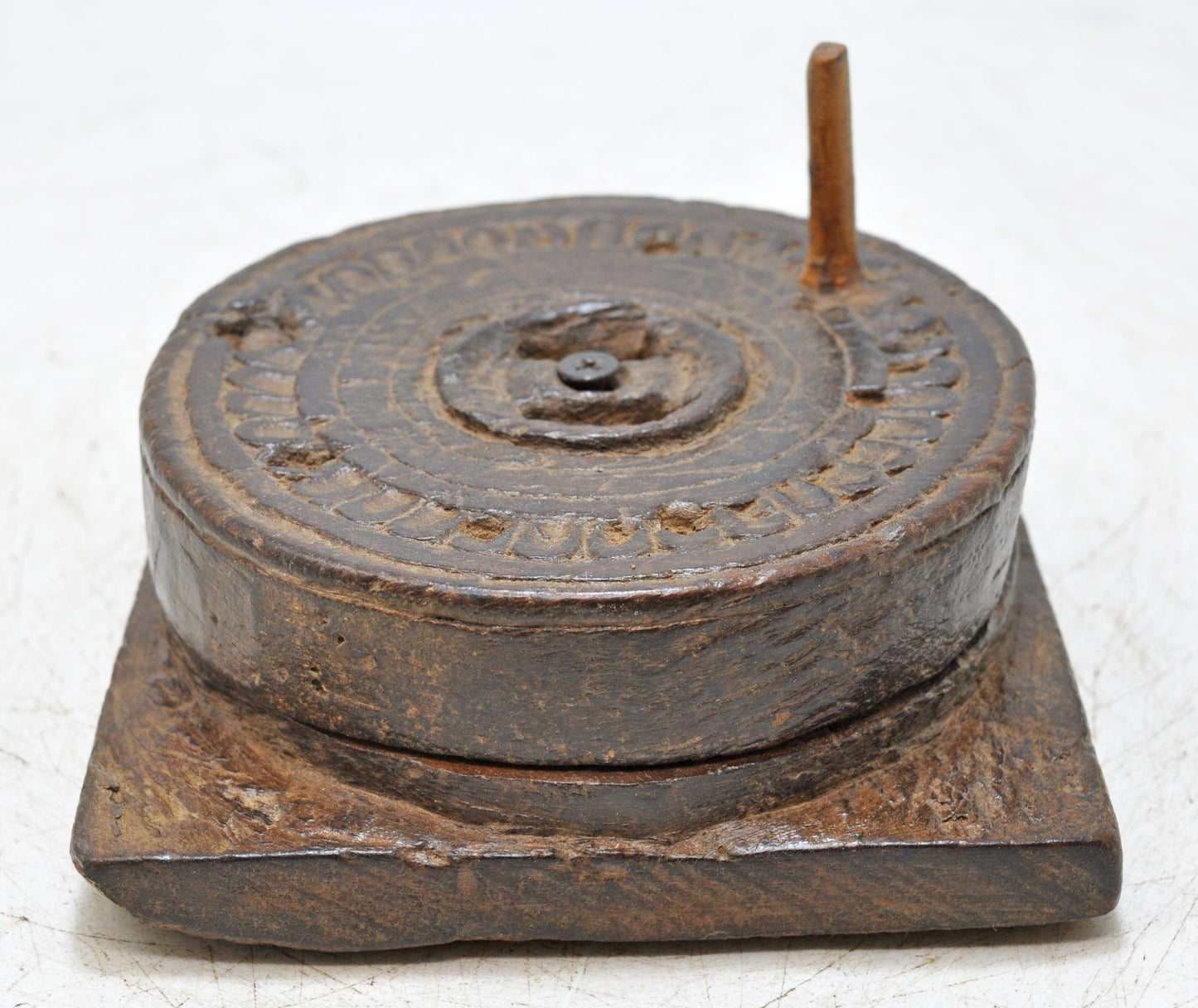 Antique Wooden Grain Grinder Toy Original Old Hand Carved