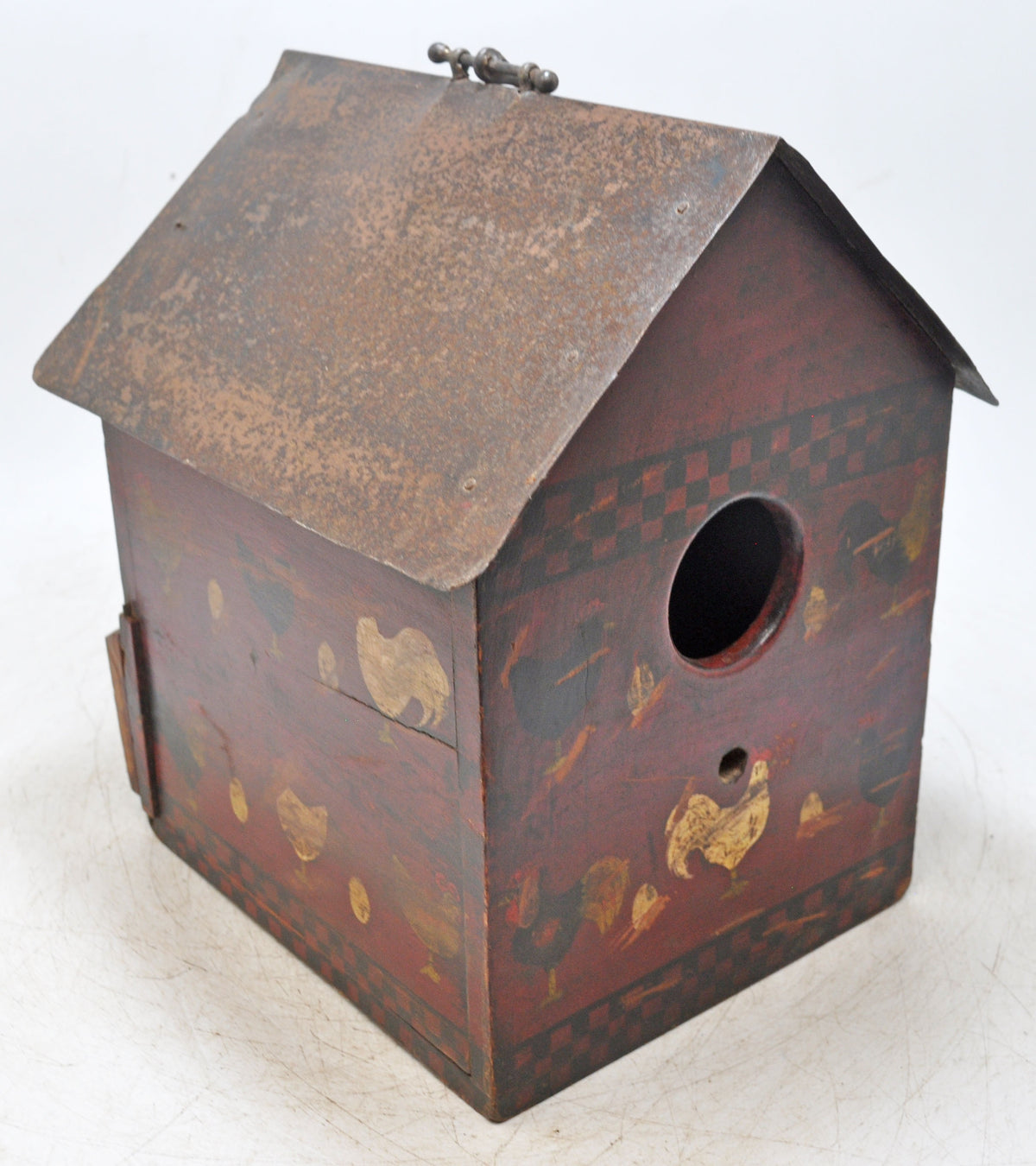 Vintage Wooden Bird Hourse Original Old Hand Crafted Painted
