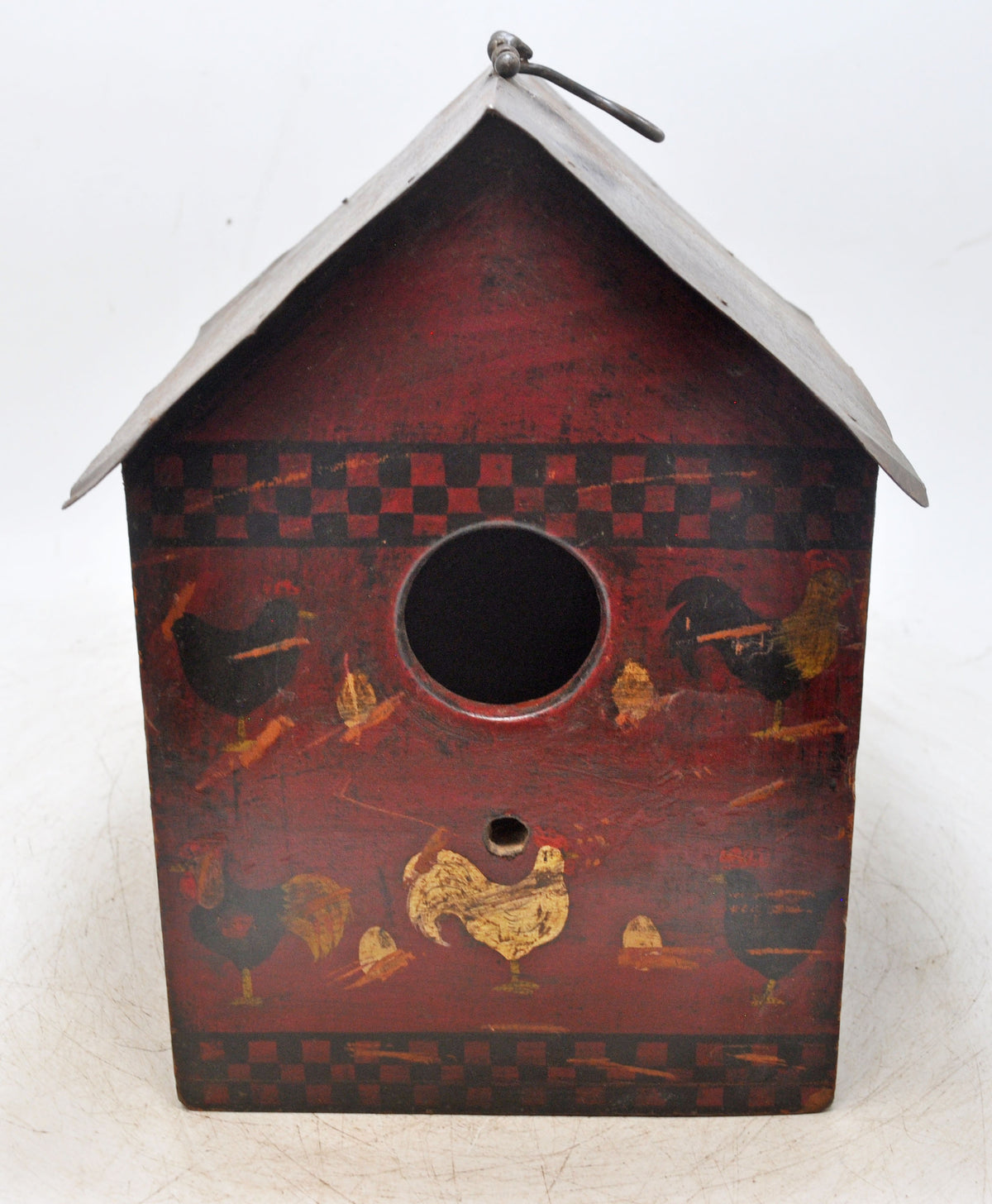 Vintage Wooden Bird Hourse Original Old Hand Crafted Painted
