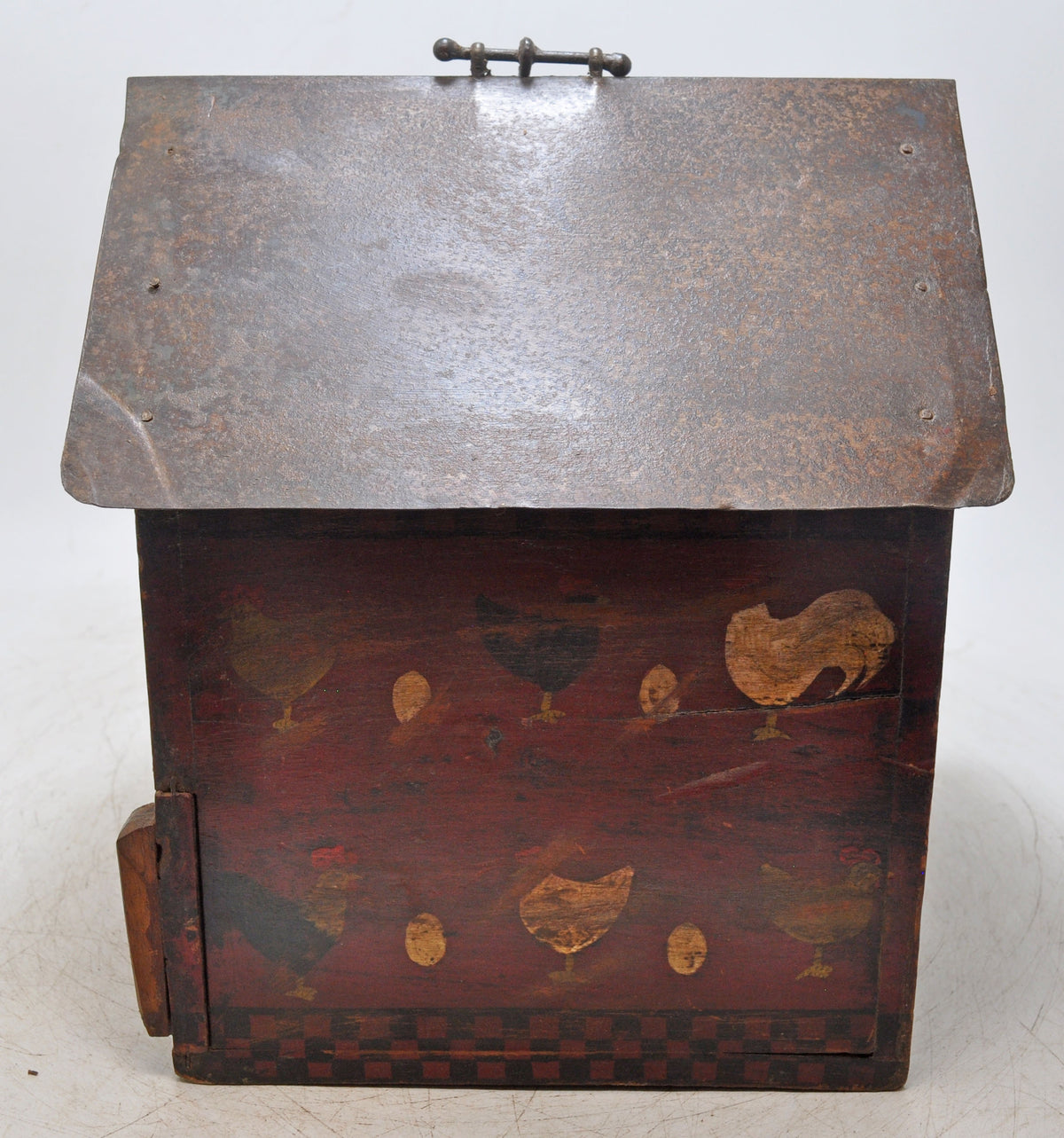 Vintage Wooden Bird Hourse Original Old Hand Crafted Painted