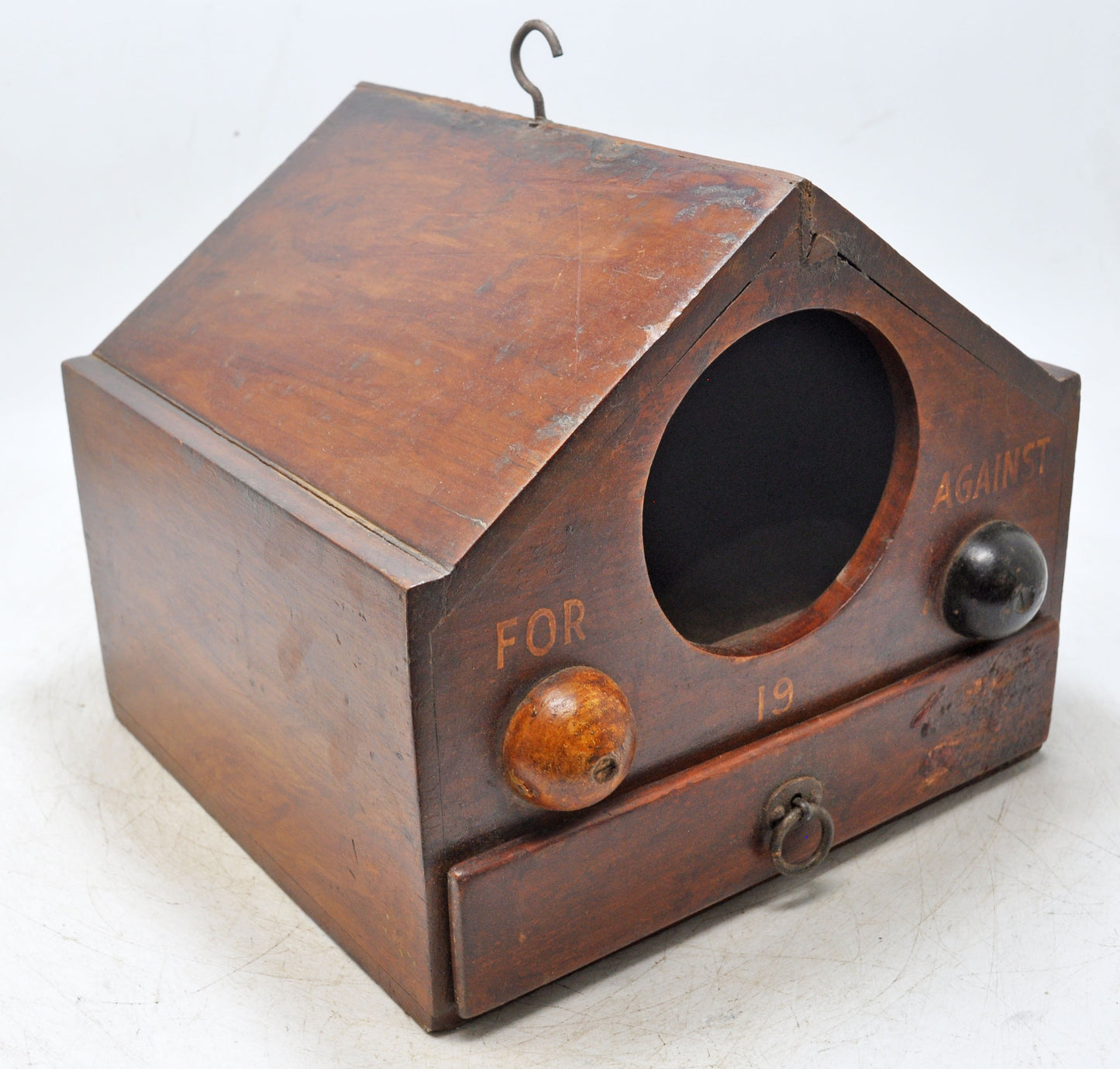Vintage Wooden Voting Box Original Old Hand Crafted