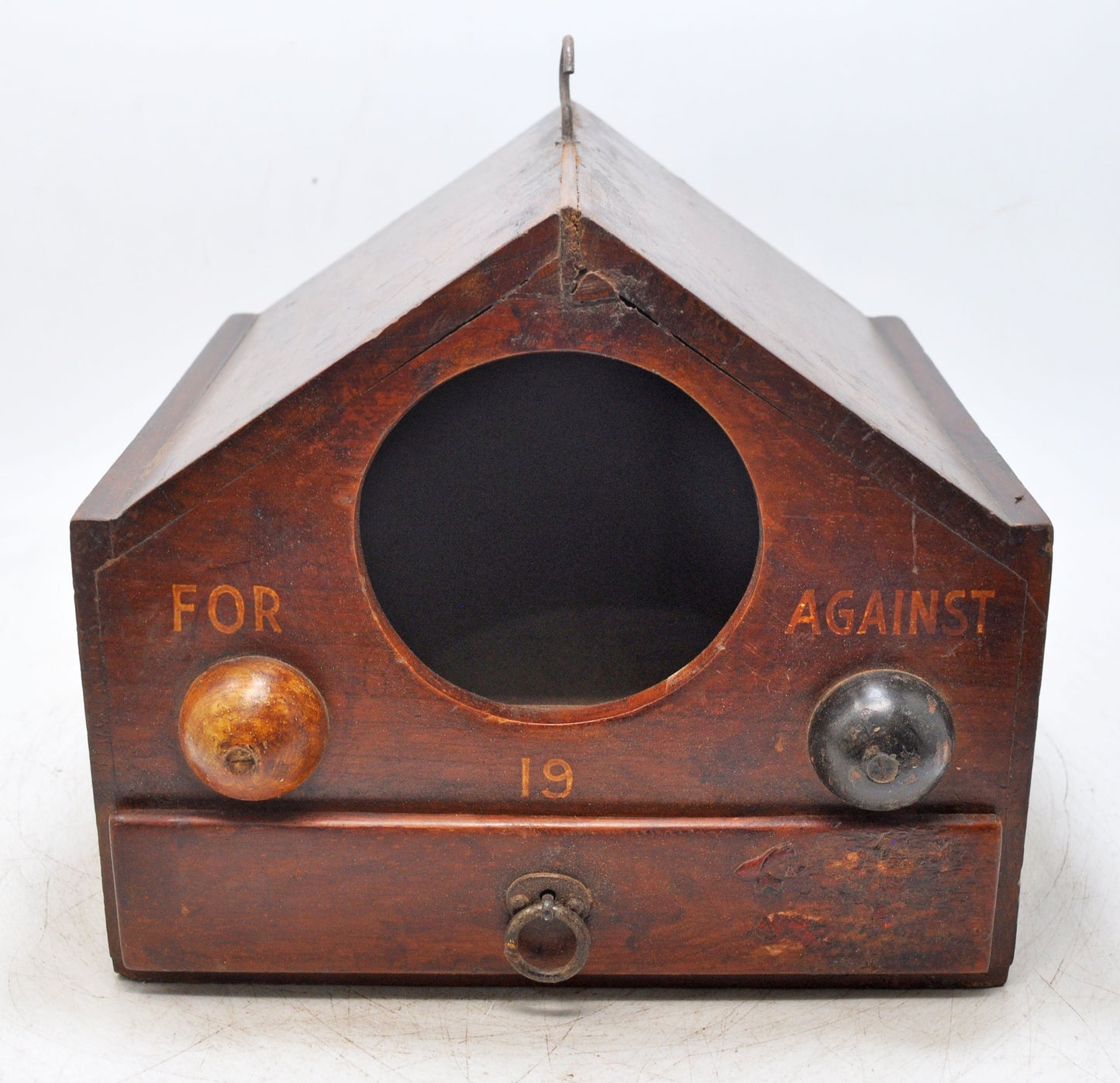 Vintage Wooden Voting Box Original Old Hand Crafted