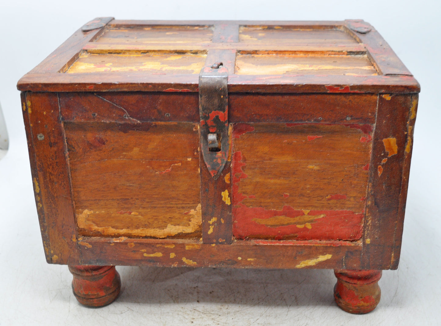 Vintage Wooden Storage Chest Box Original Old Hand Crafted Painted
