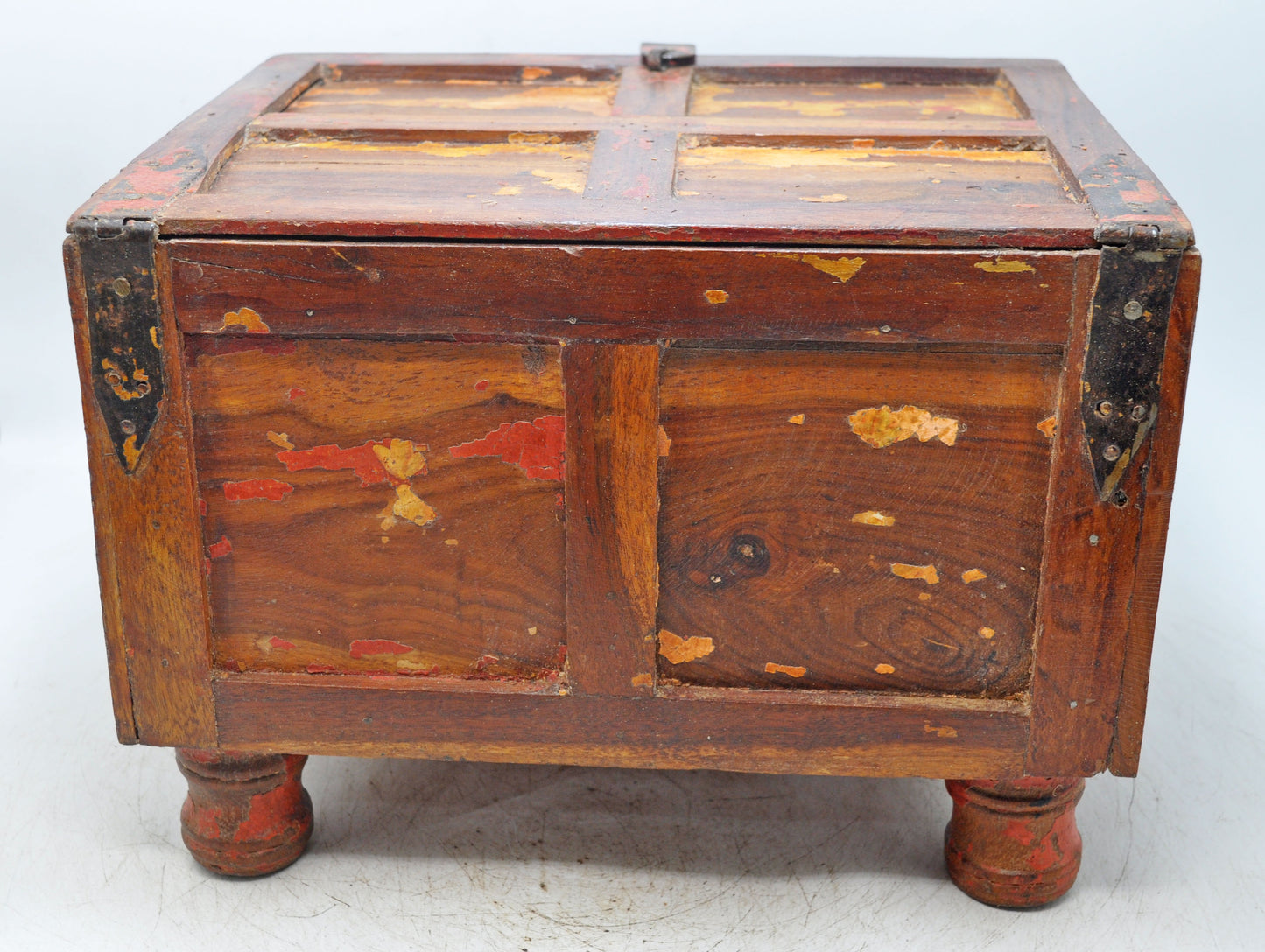 Vintage Wooden Storage Chest Box Original Old Hand Crafted Painted