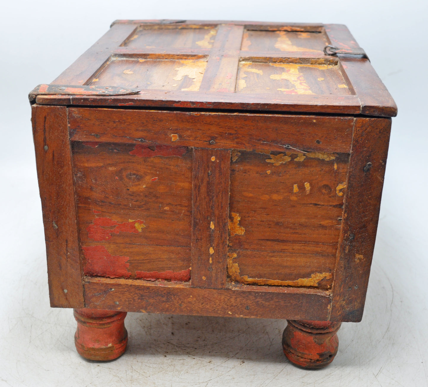 Vintage Wooden Storage Chest Box Original Old Hand Crafted Painted