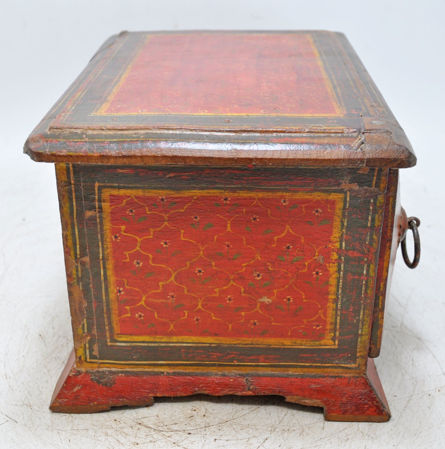 Vintage Wooden 2 Drawers Storage Box Original Old Hand Crafted Painted