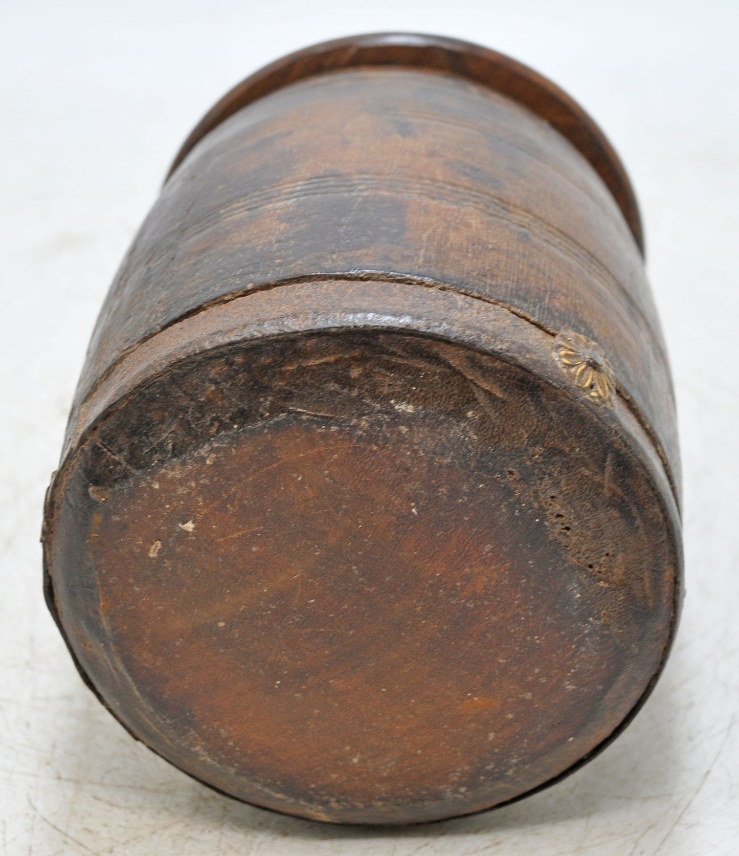 Vintage Wooden Small Round Kum Kum Powder Tika Box Original Old Hand Crafted