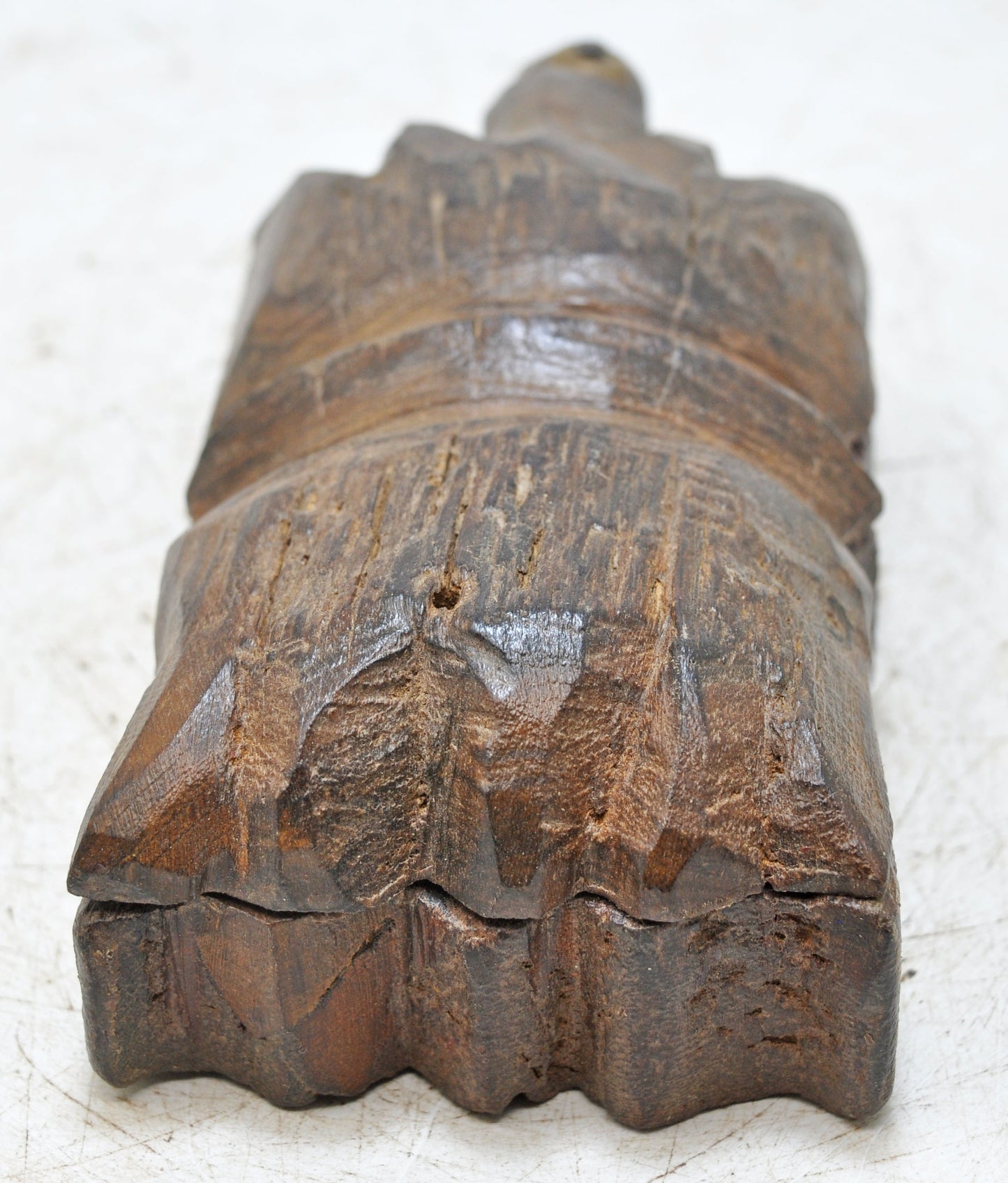 Antique Wooden Kitchenware Spice Box Original Old Hand Carved