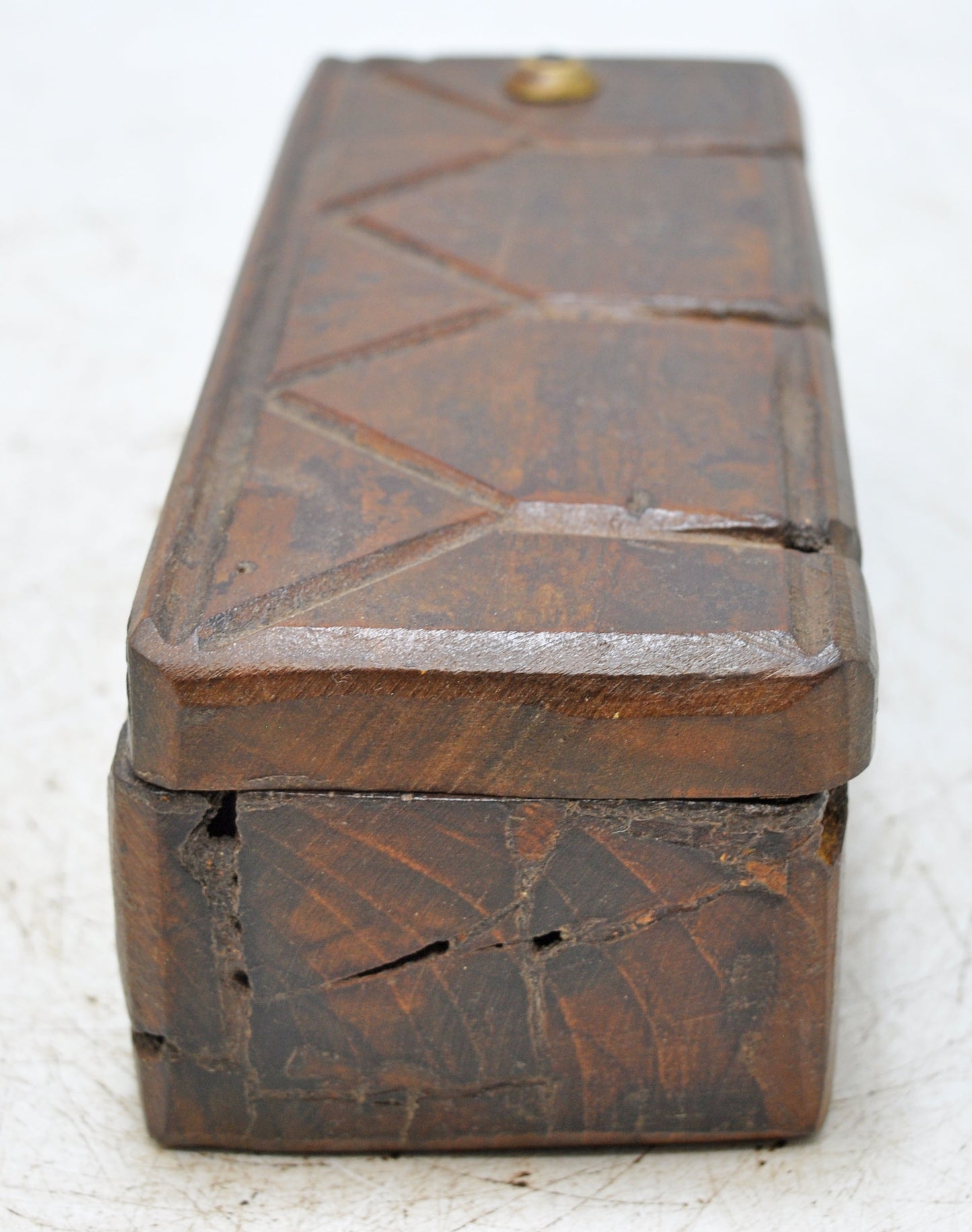 Antique Wooden Kitchenware Spice Box Original Old Hand Carved