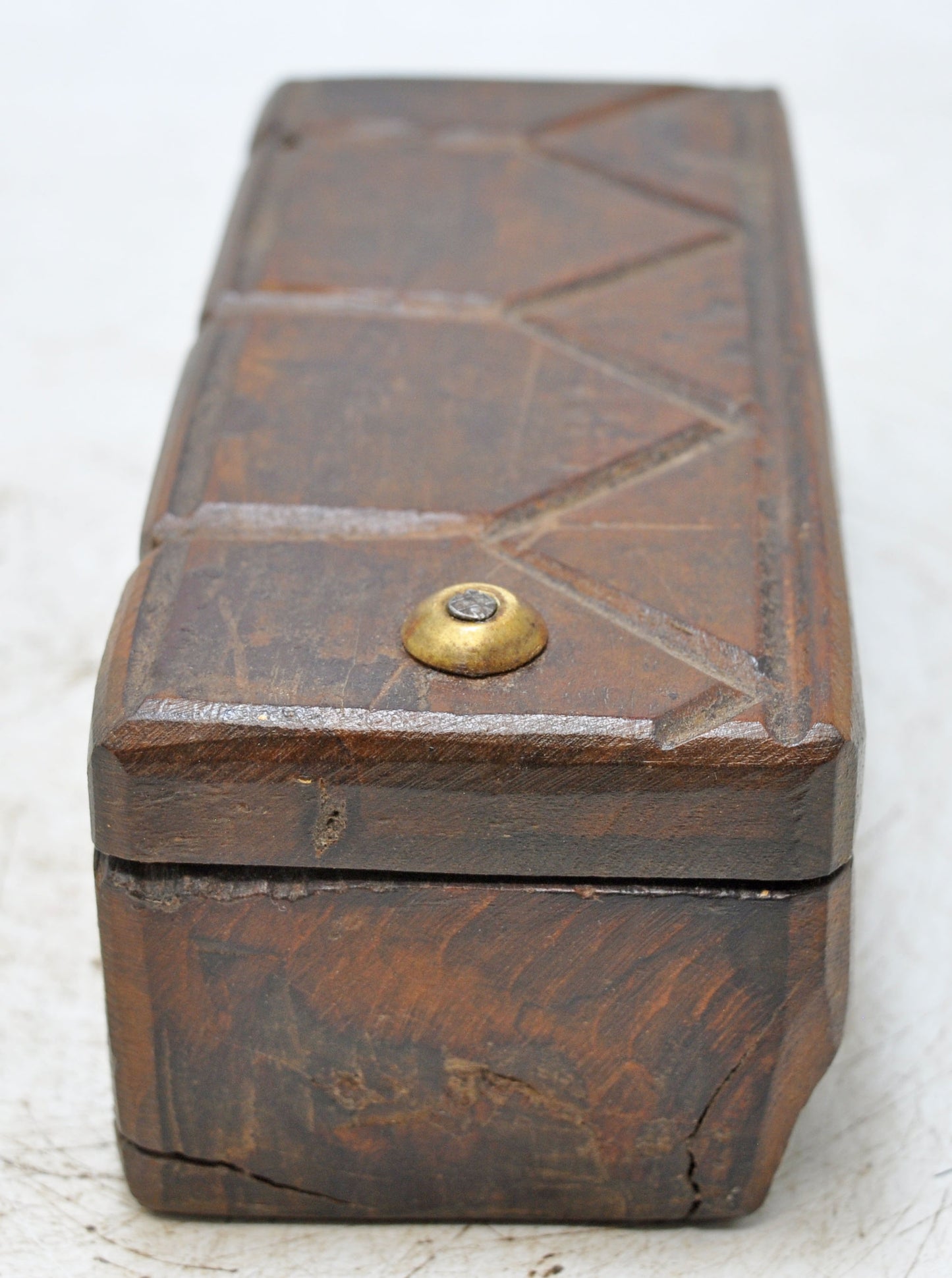 Antique Wooden Kitchenware Spice Box Original Old Hand Carved