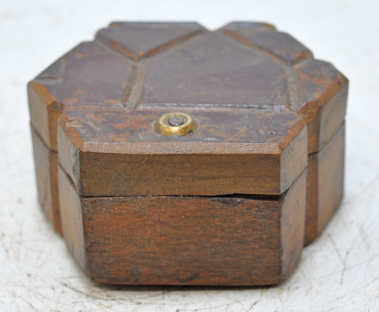 Antique Wooden Kitchenware Spice Box Original Old Hand Carved