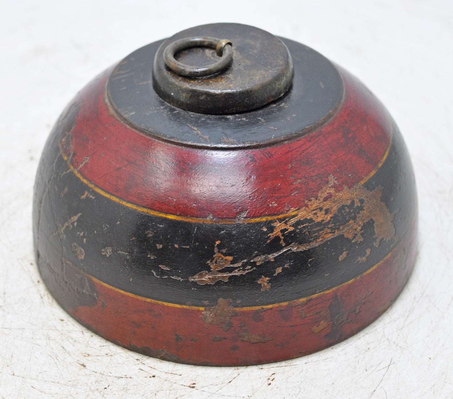 Vintage Wooden Round Tobacco Opium Box Original Old Hand Carved